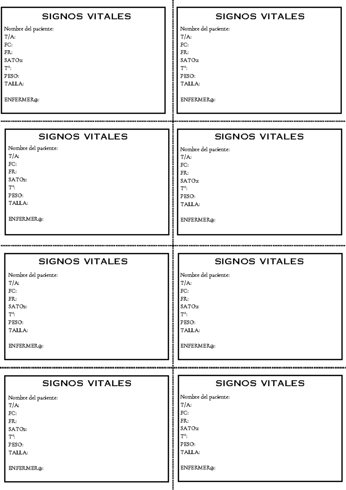 Formato de S - Importante - signos vitales Nombre del paciente: T/A: FC ...