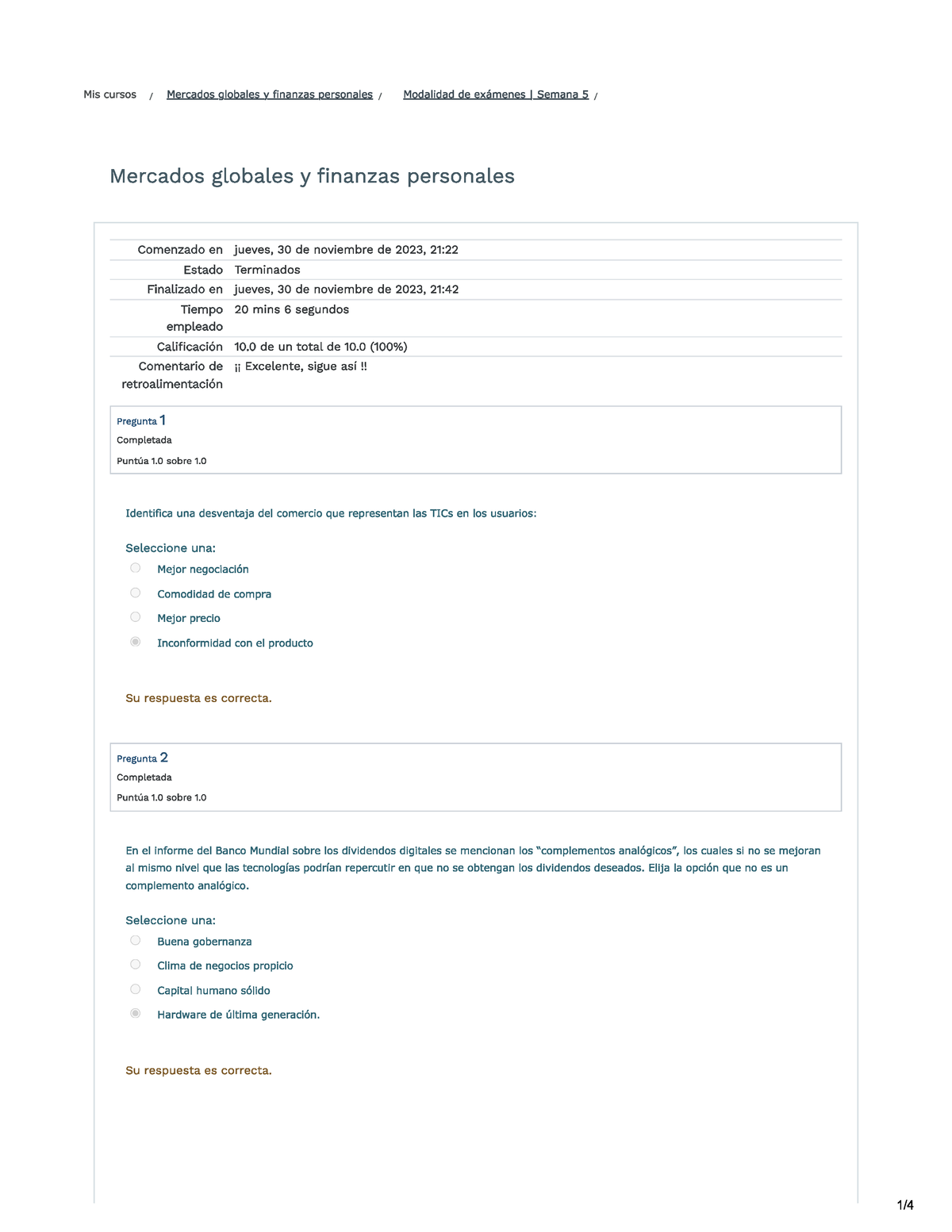 Examen Semana 5 - No Es Necesario - Gestion En Procesos De Negocios ...