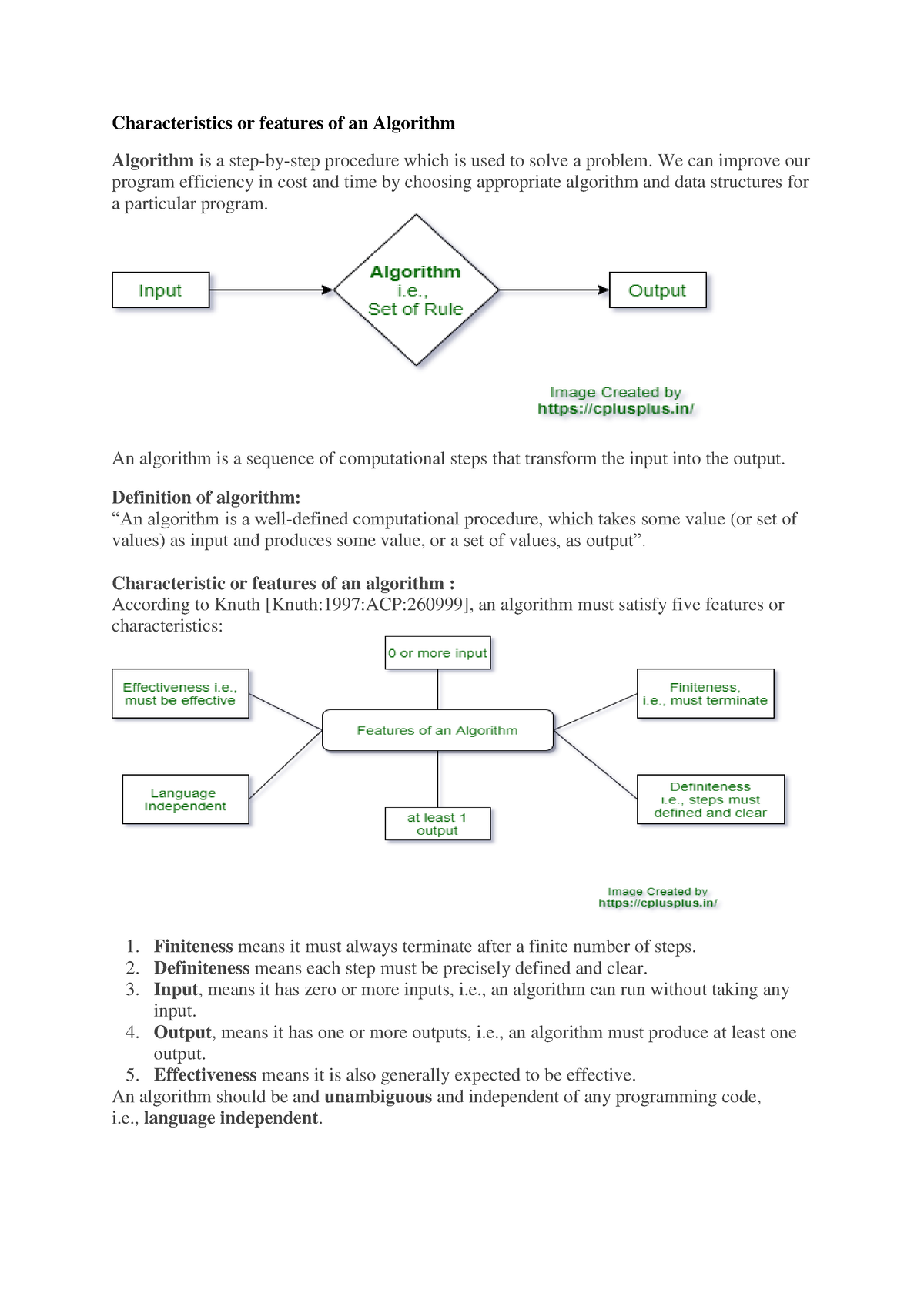 Unit 1 - Design Analysis Algorithm Unit 1 - Characteristics Or Features ...