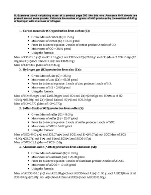 Formulas, names, chemical reactions and equations TEST - PART I - NAMES ...