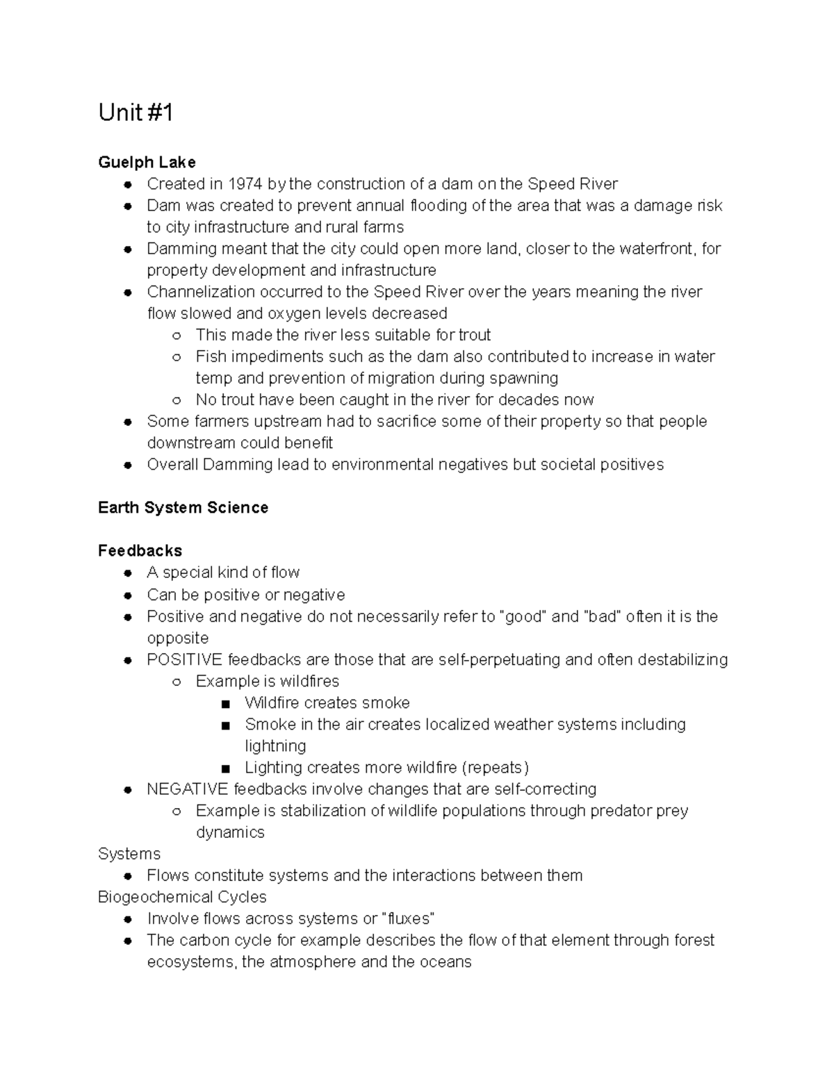 Geo notes - Unit Guelph Lake Created in 1974 by the construction of a ...