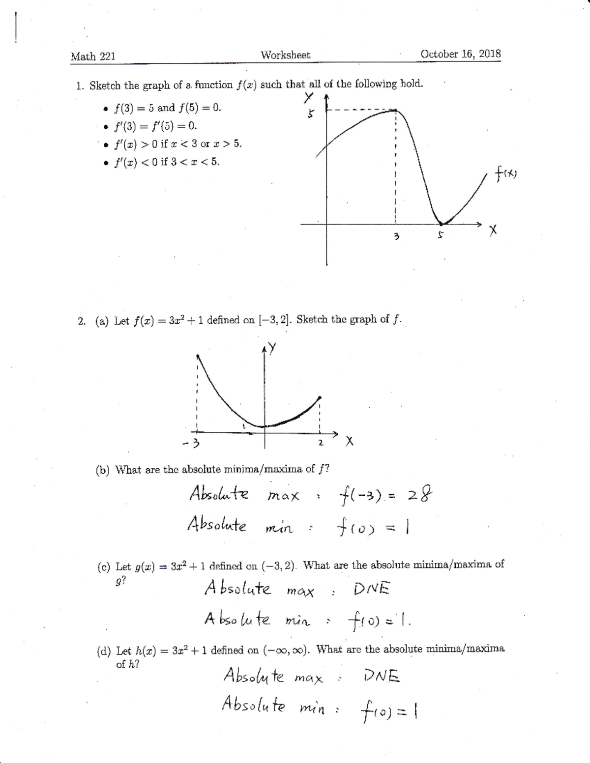 1016Worksheet Solution - Math 227 Worksheet October 16, 2018 1. sketch ...