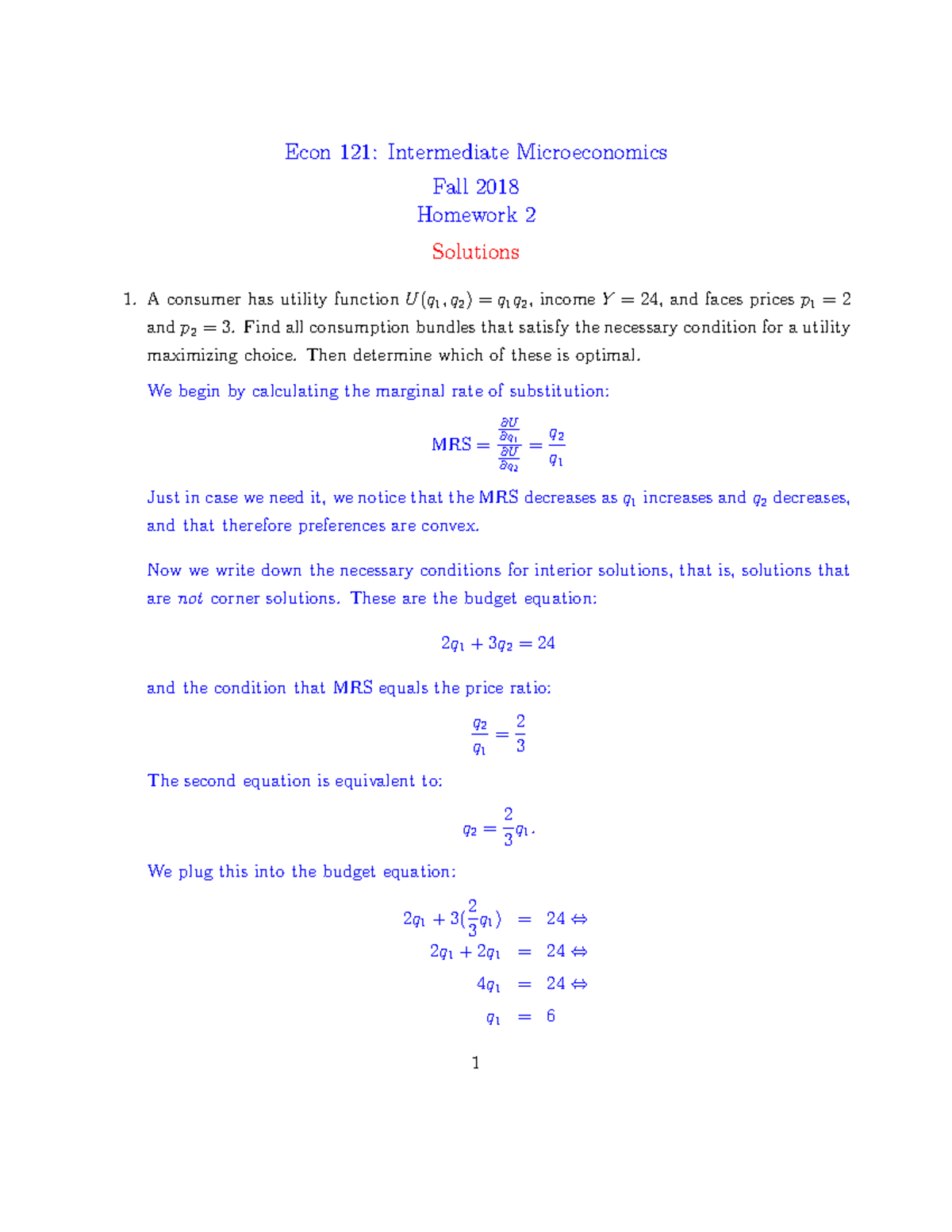 microeconomics homework 2