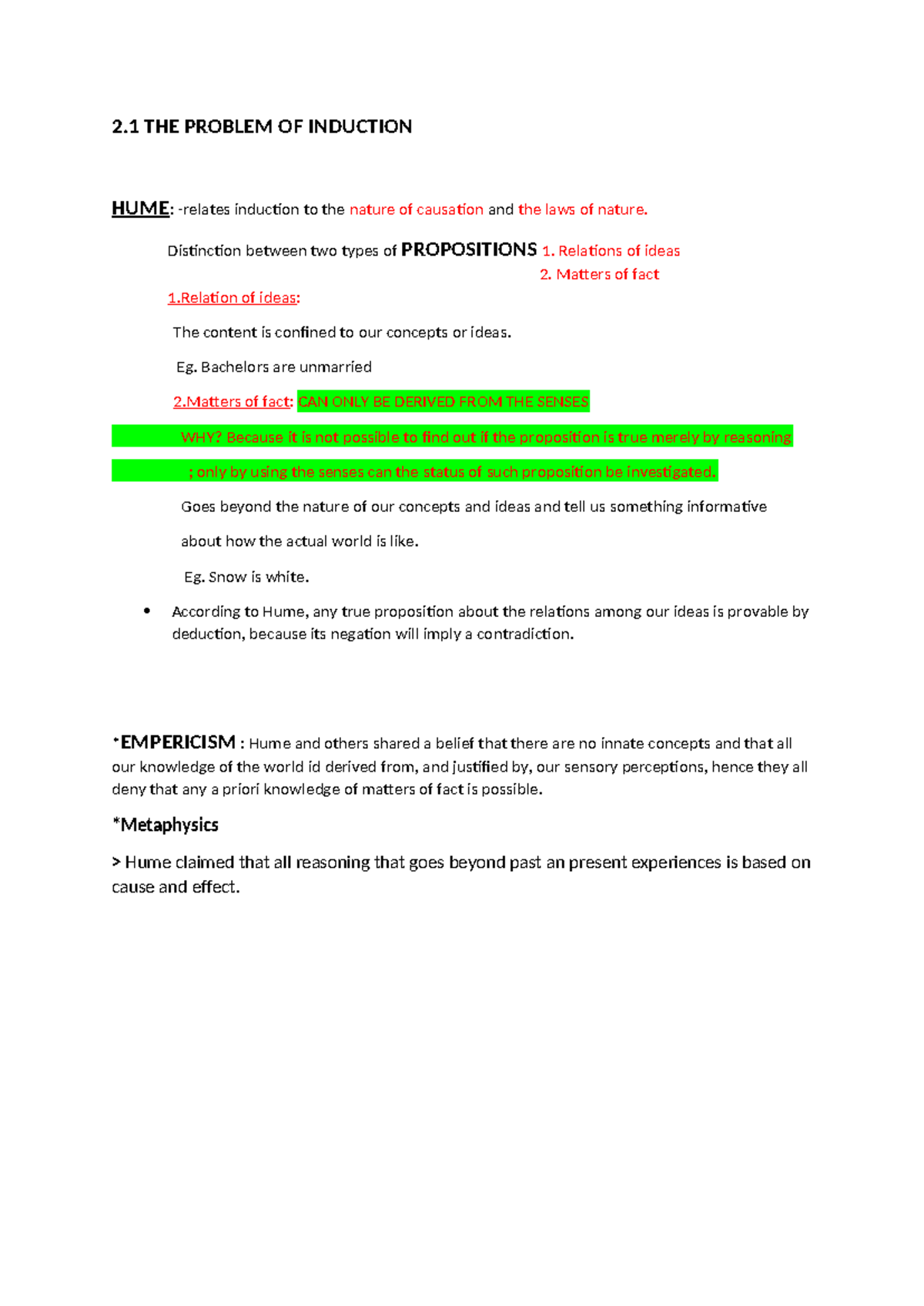 FIL 155 Notes - Summary Science and world views 155 - 2 THE PROBLEM OF ...