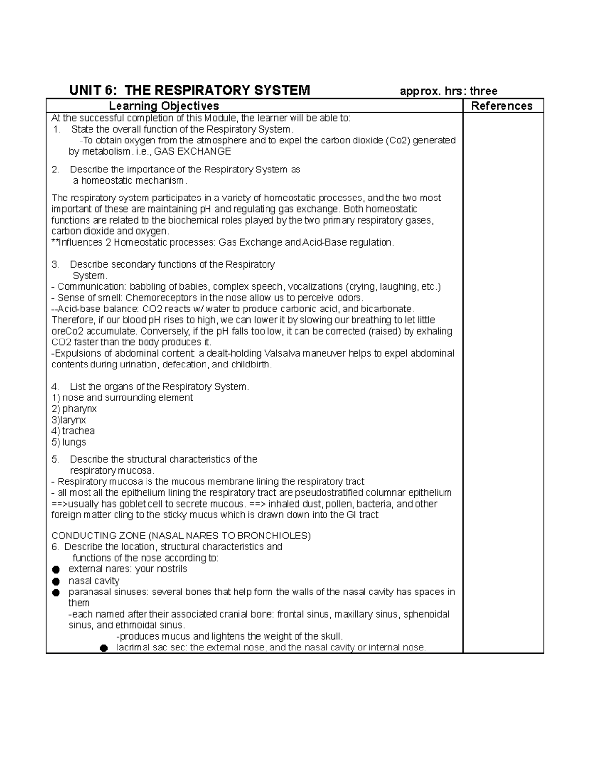 ANAT1052 unit6 unit summary. this is a summary of the lecture notes