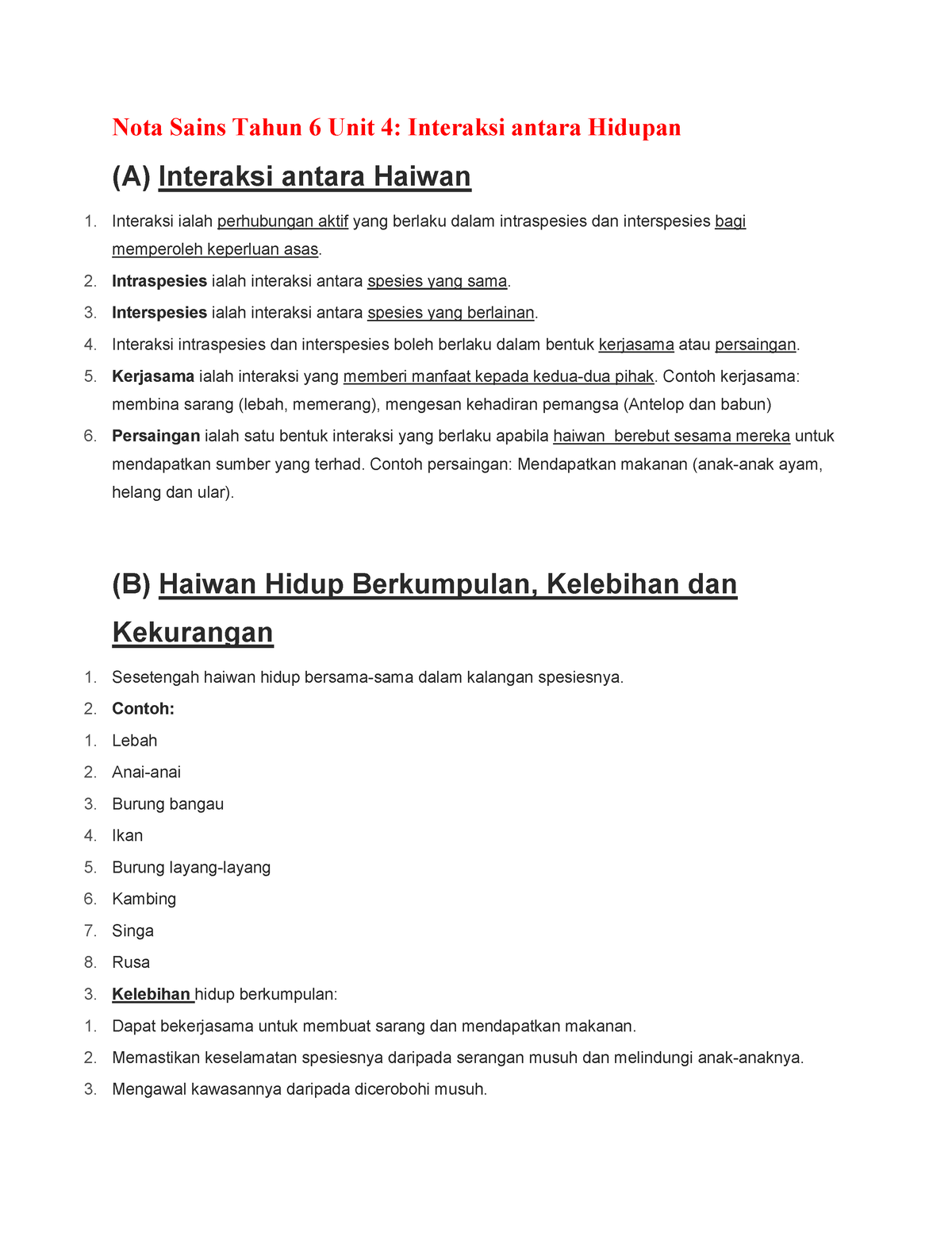 Nota Sains Tahun 6 Interaksi Antara Haiwan 1 7 - Nota Sains Tahun 6 ...