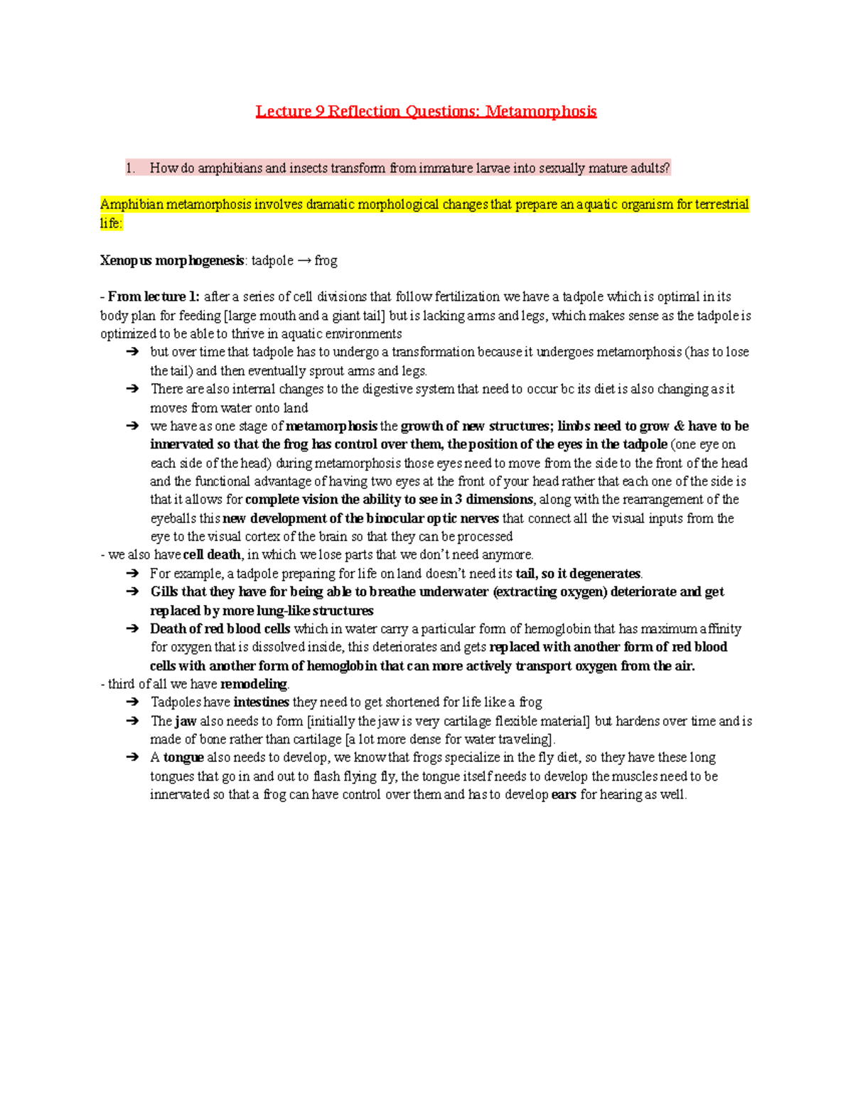 Lecture 9 Reflection Questions Lecture 9 Reflection Questions