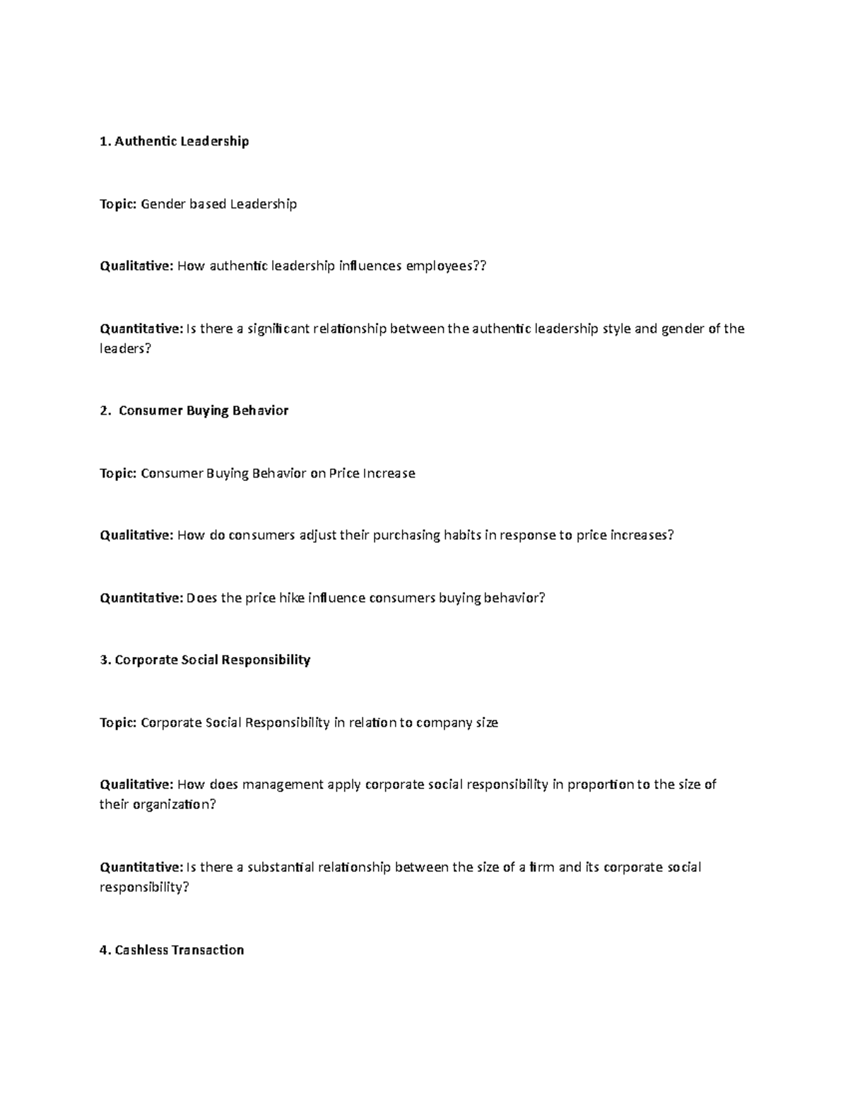 Qualitative AND Quantitative - Statement OF THE Problems - 1. Authentic ...