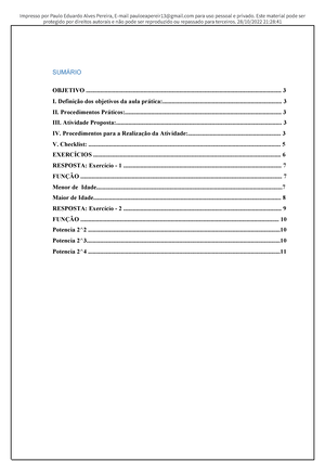 Portifóli Algoritmos e programação estruturada - Faculdade Pitágoras ...