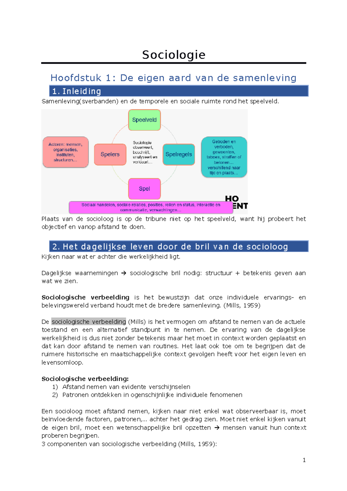 Samenvatting-sociologie - Sociologie Hoofdstuk 1: De Eigen Aard Van De ...