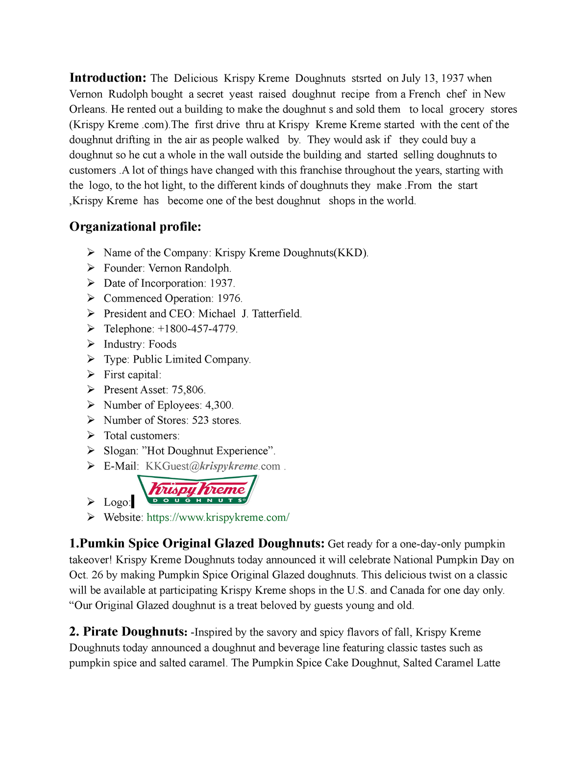 krispy kreme doughnuts case study strategic management