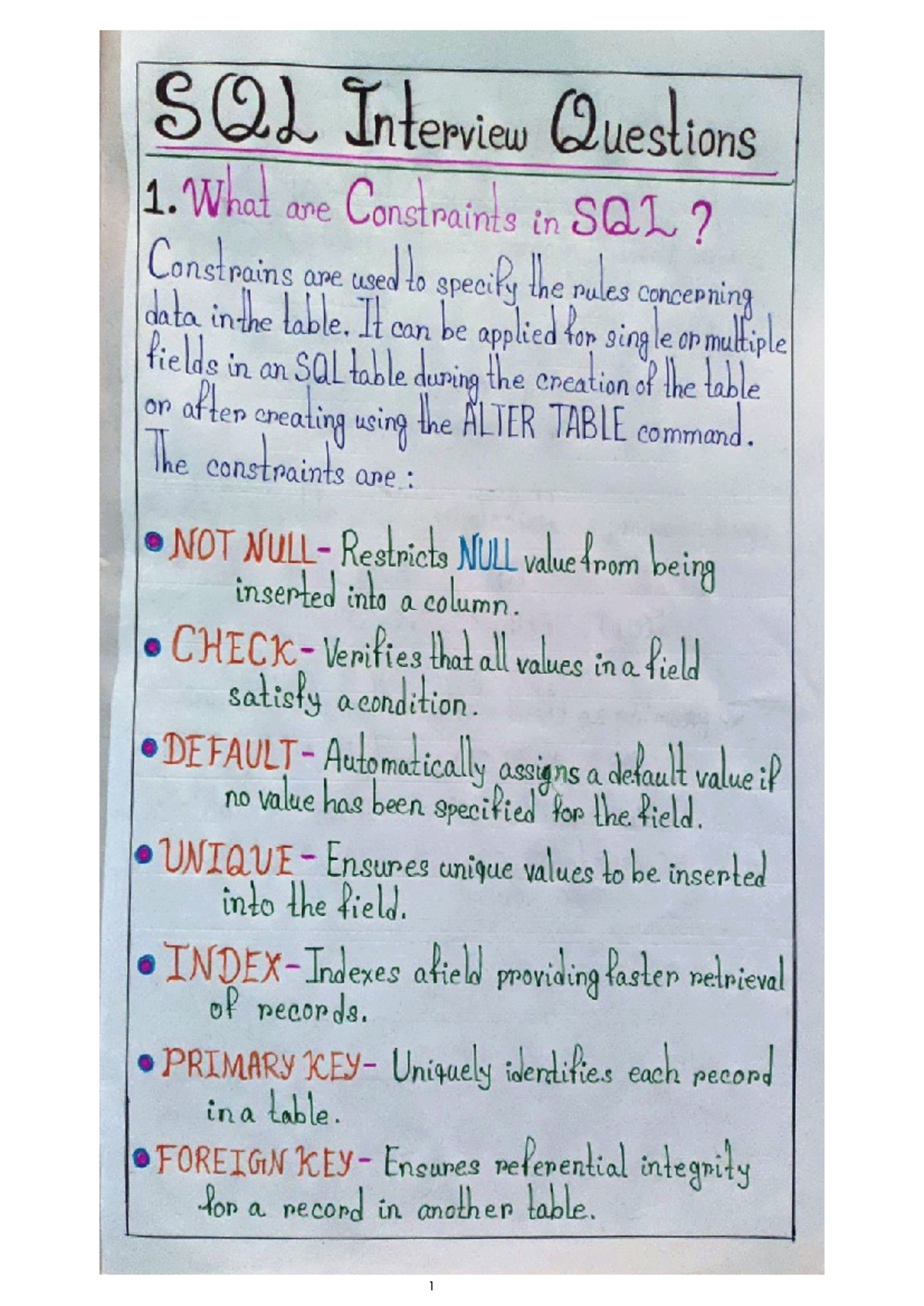 SQL Interview Questions Part 1 - Computer Science - Studocu