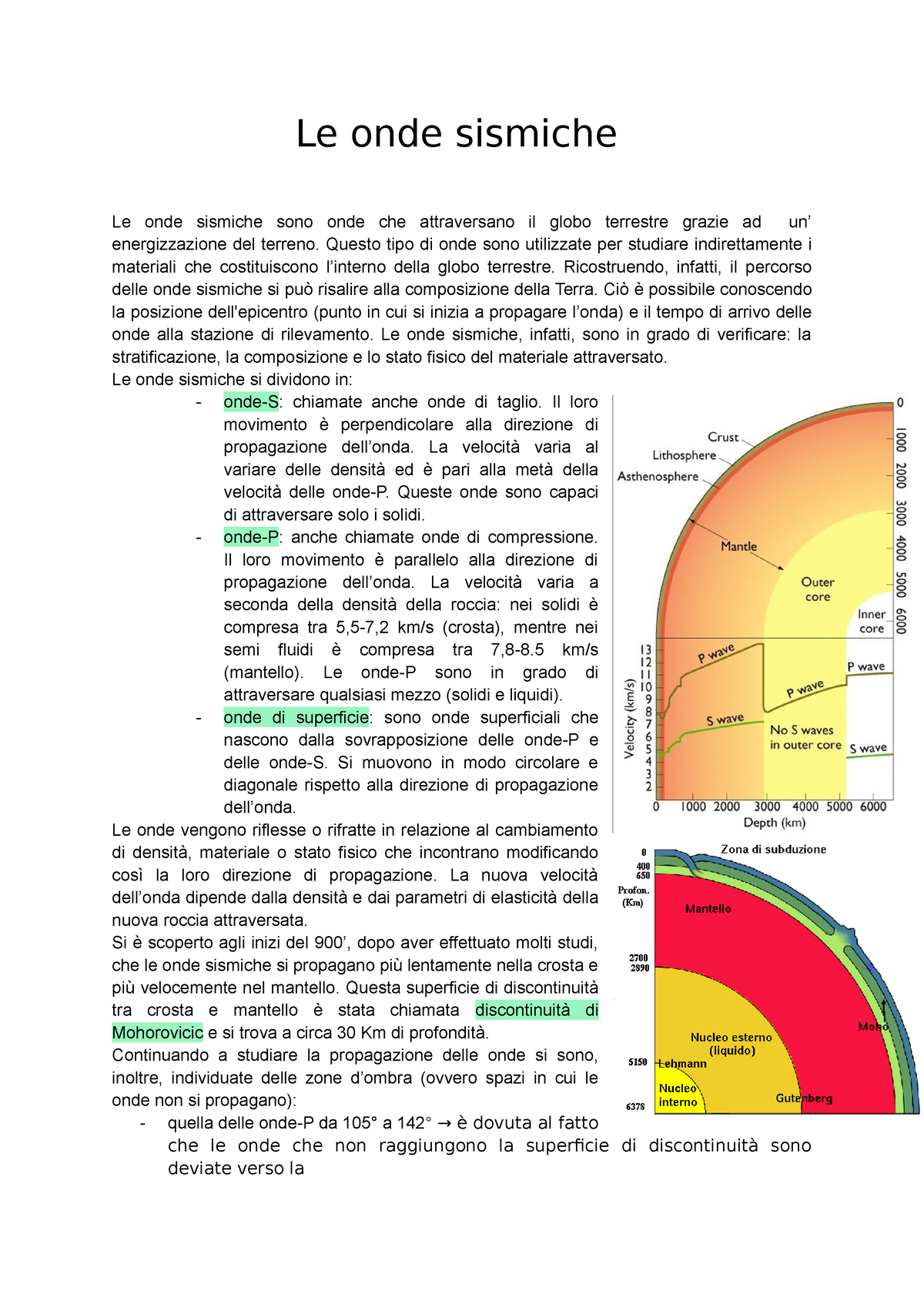 Scienze Della Terra Completo Le Onde Sismiche Le Onde Sismiche Sono Onde Che Attraversano Il 9881