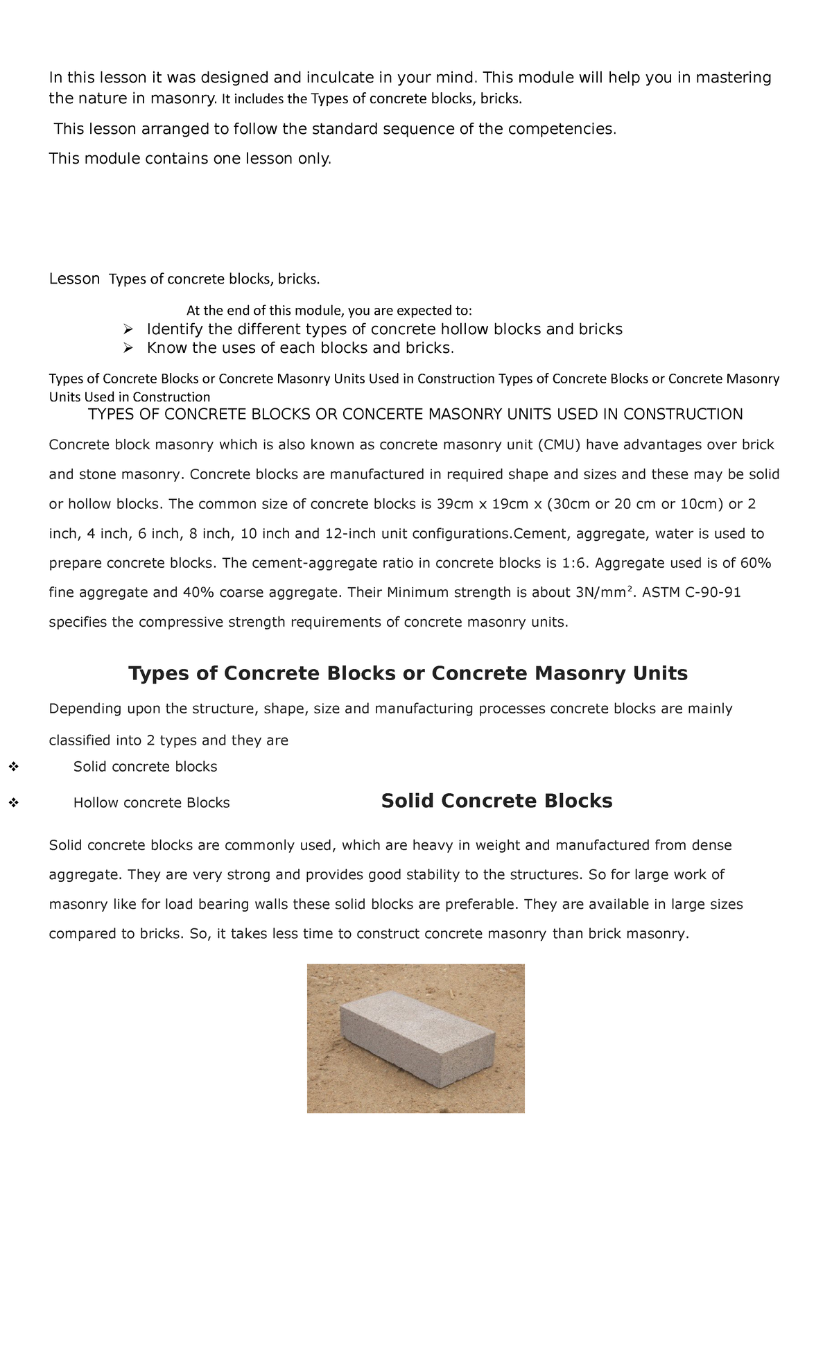 Masonry 9 Module FOR Blocks - ####### In this lesson it was designed ...