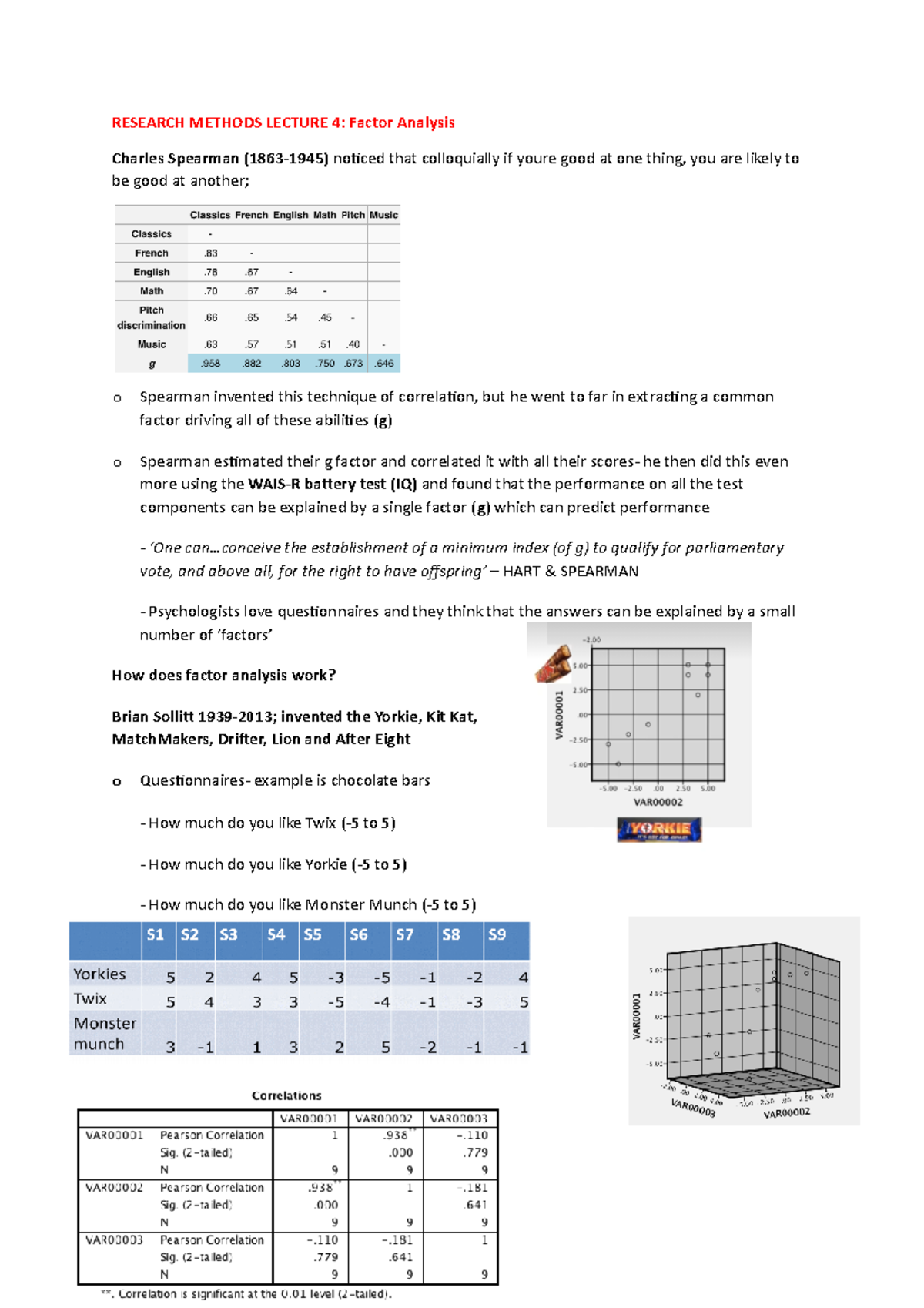 Lecture 4- Factor Analysis - PSY00001I - York - Studocu