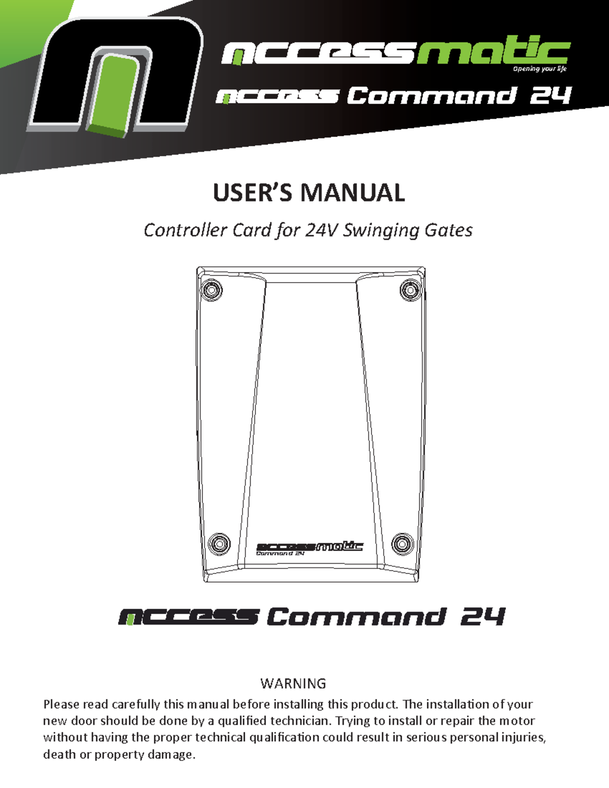 Manual-access-command-24 tarjeta 24voltios - Opening your life Command ...