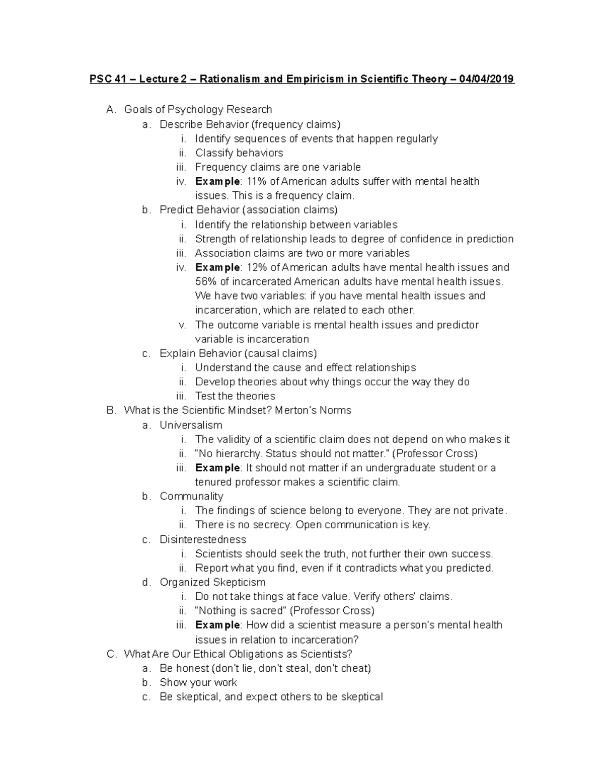 PSC 41 – Lecture 2 – Rationalism And Empiricism In Scientific Theory ...