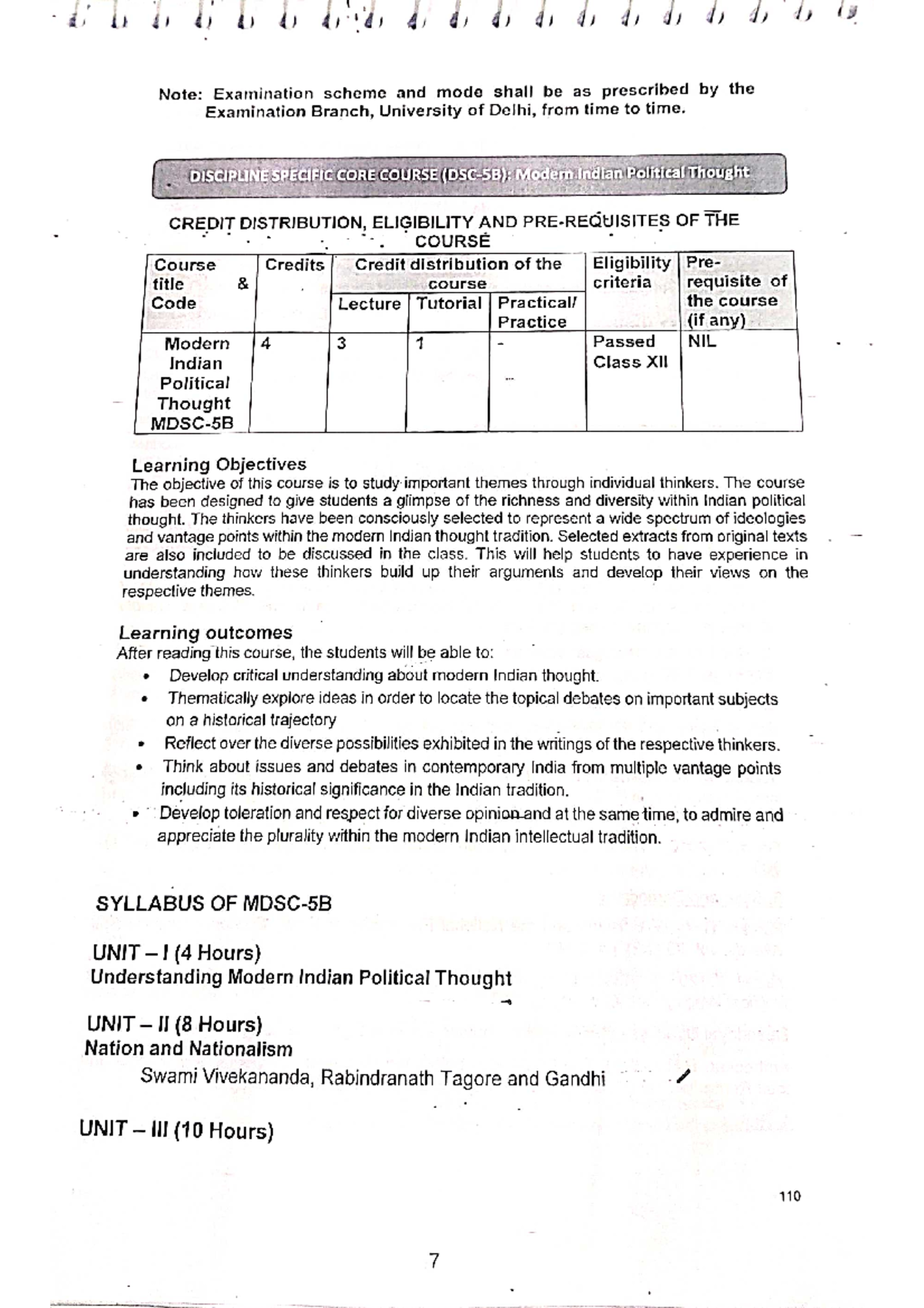Syllabus - Note: Examination scheme and mode shall be as prescribed the ...
