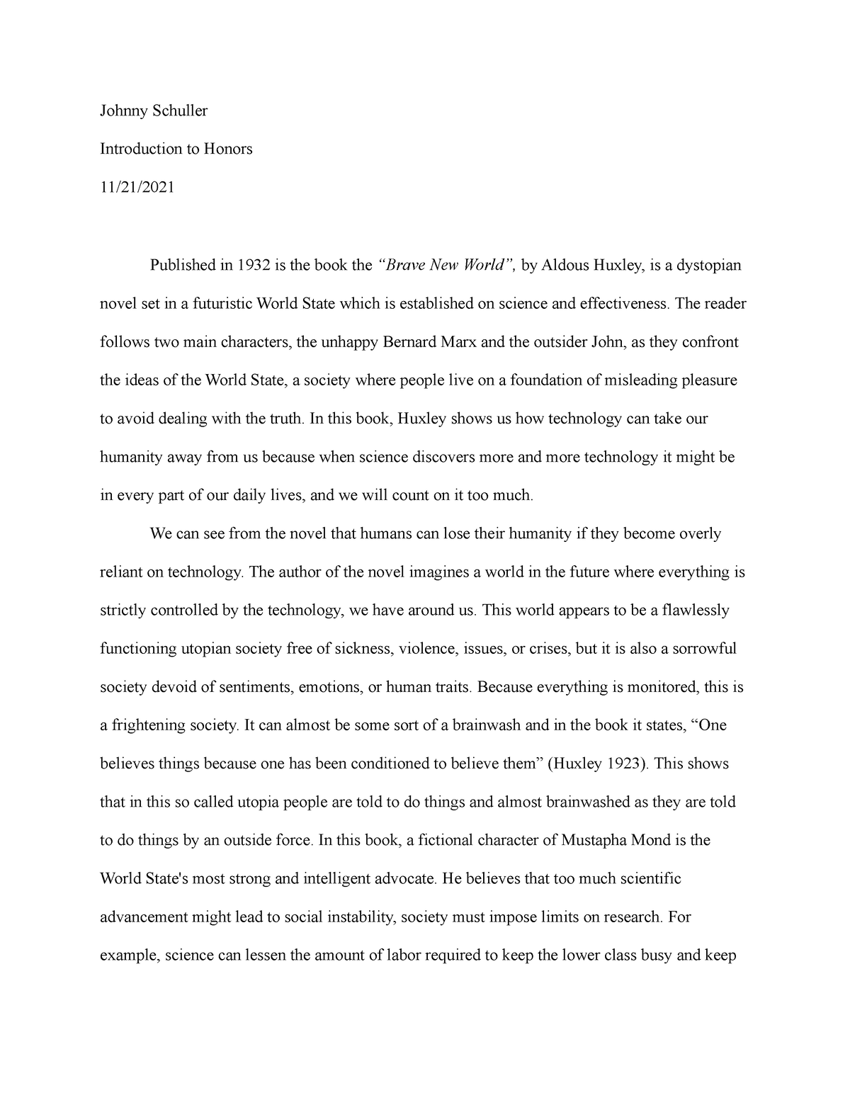 college essay guy honors section
