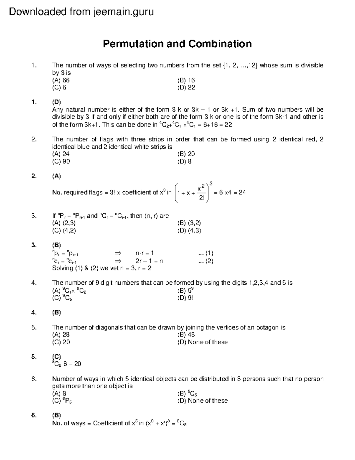 Permutation Combination Permutation And Combination The Number Of