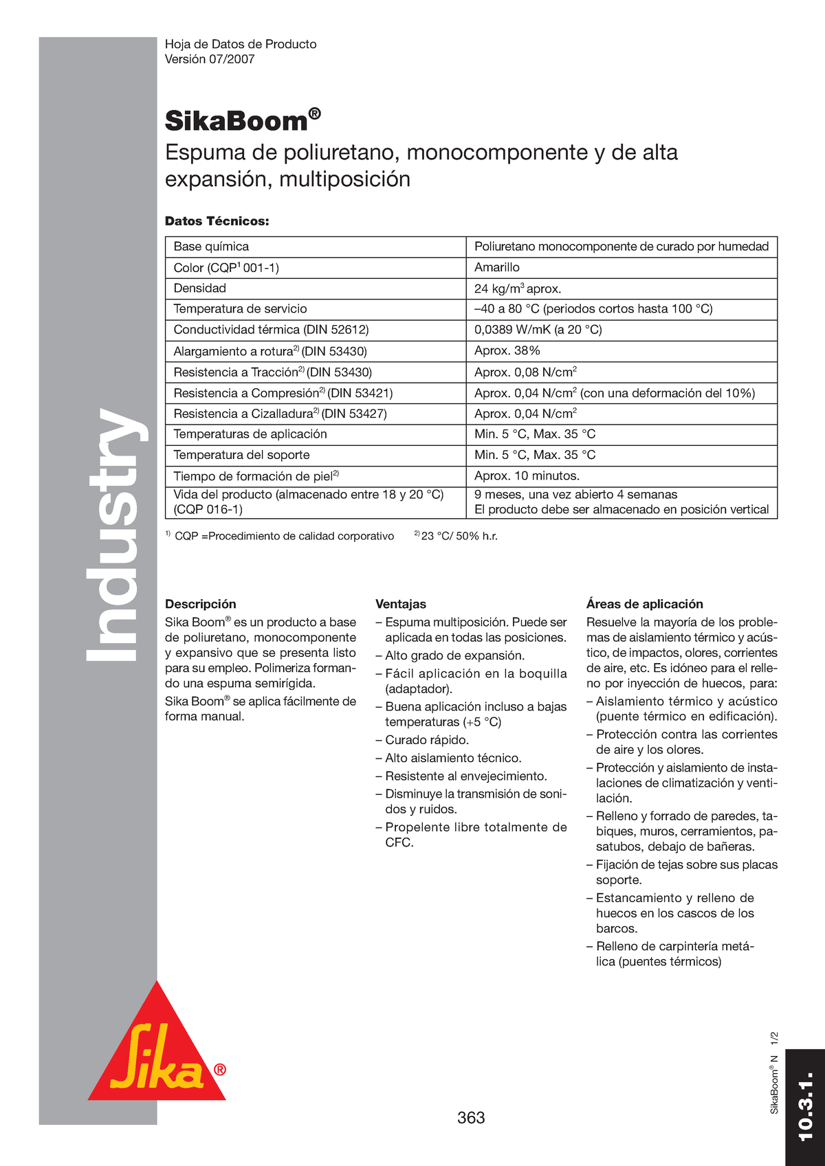 10 12 Sika Boom - AS REW - Industry 363 SikaBoom ® N 1/ Hoja De Datos ...