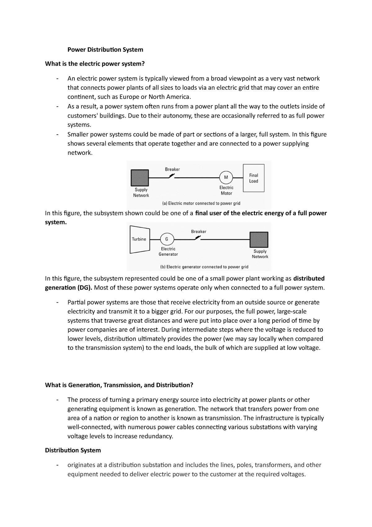 essay on power distribution system