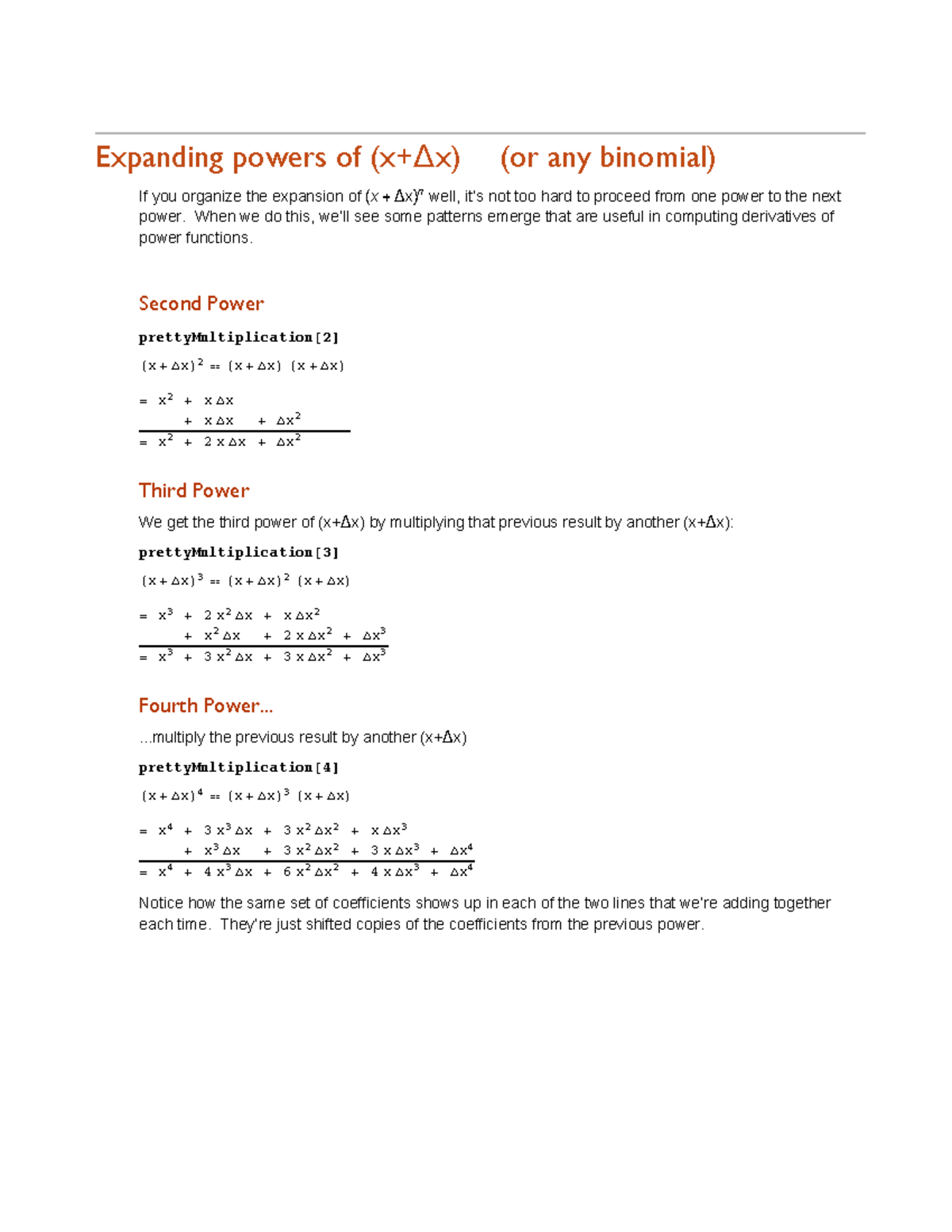 F16 1031 expanding powers - Expanding powers of (x+Δx) (or any binomial ...
