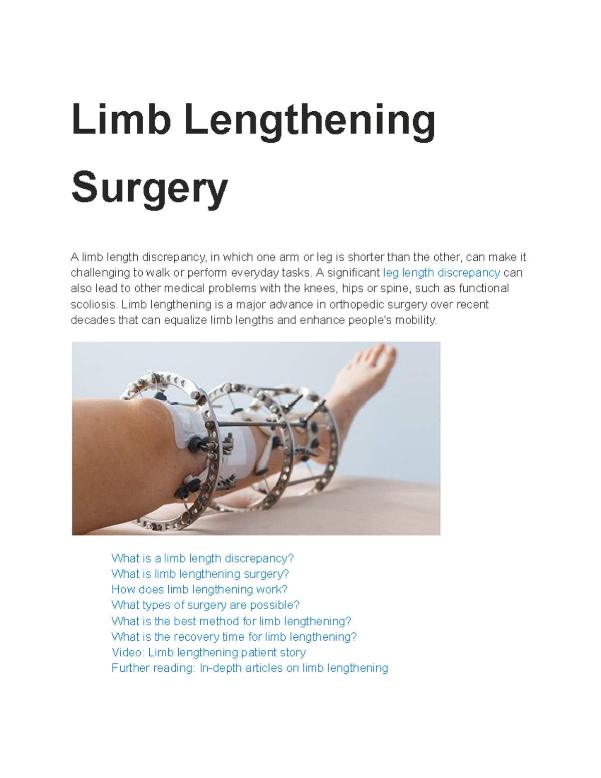 Limb Lengthening Surgery-2 - Limb Lengthening Surgery A Limb Length ...