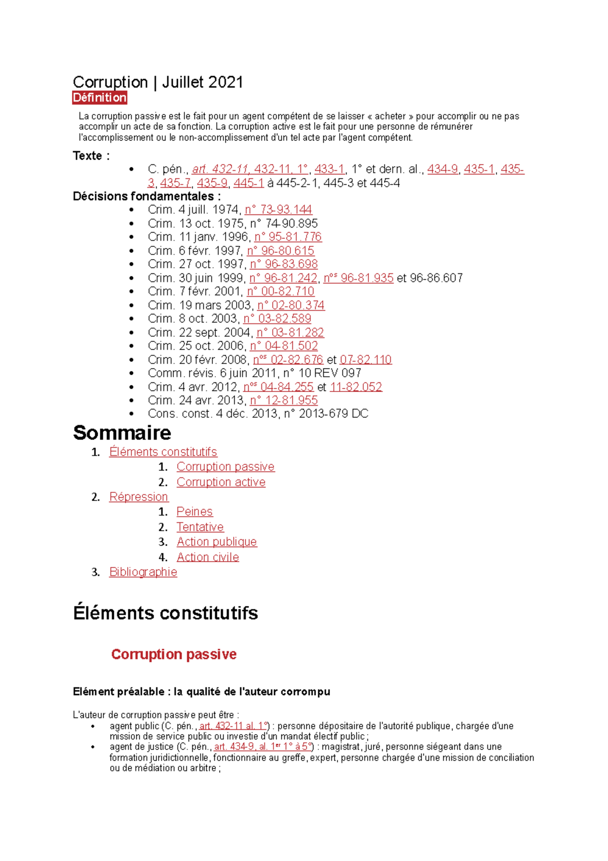 Corruption Juillet 2021 Corruption Juillet 2021 Définition La