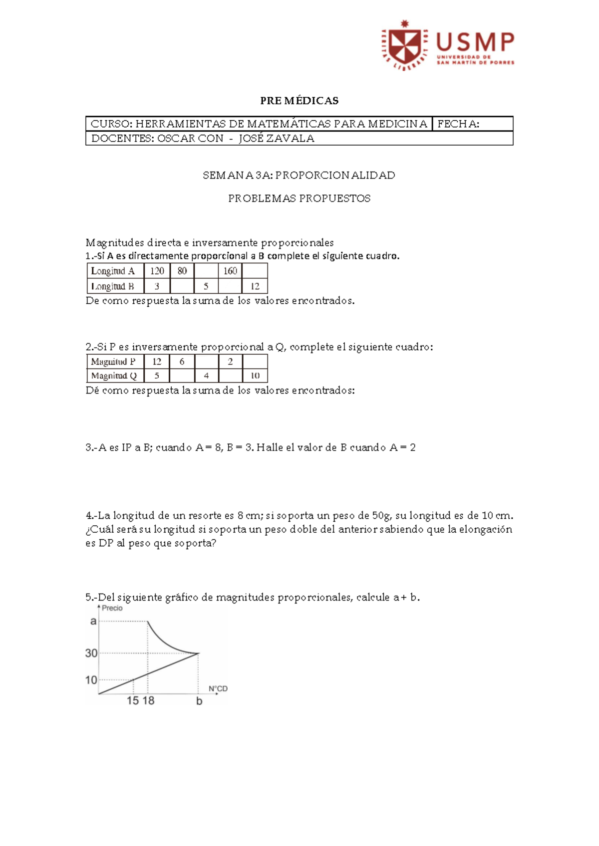 Practica SEM 3A Herramientas Matemáticas PARA Medicina Proporcionalidad ...