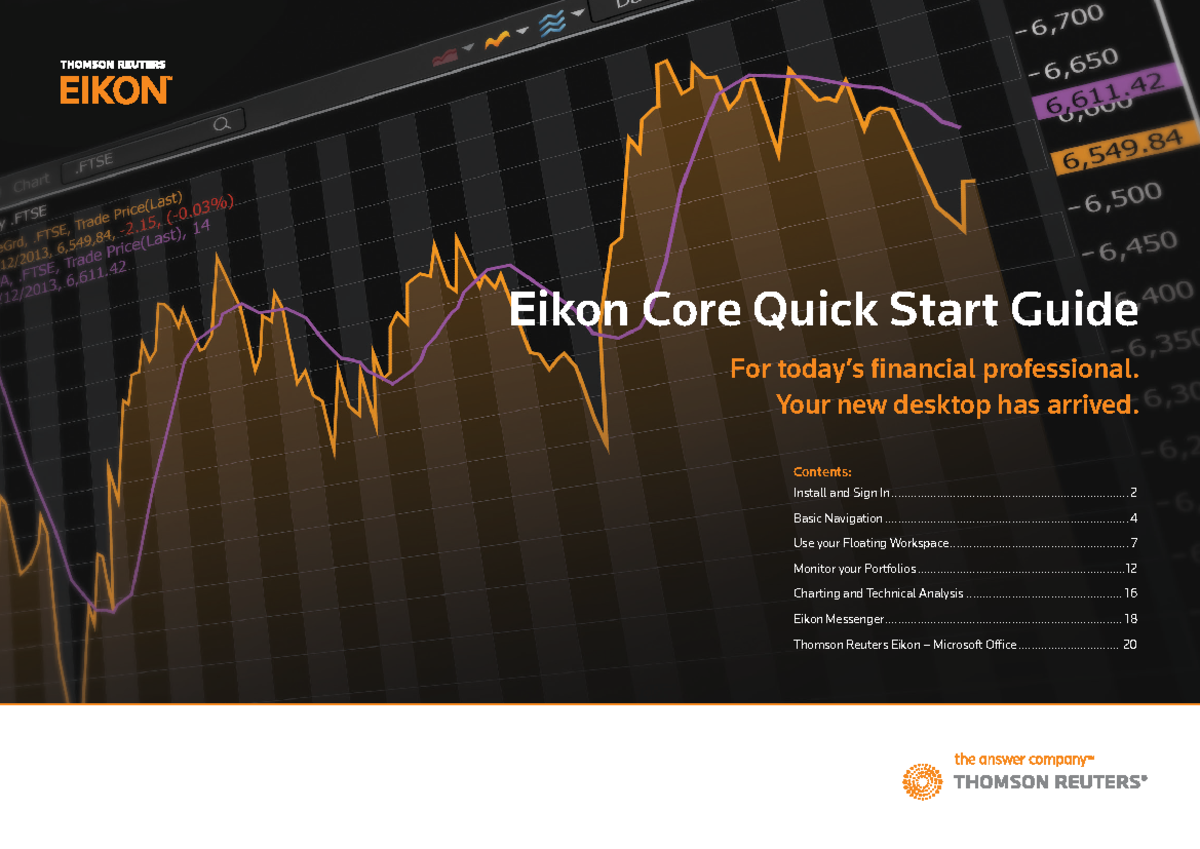 Eikon Core Quick Start Guide Your new desktop has arrived. Contents
