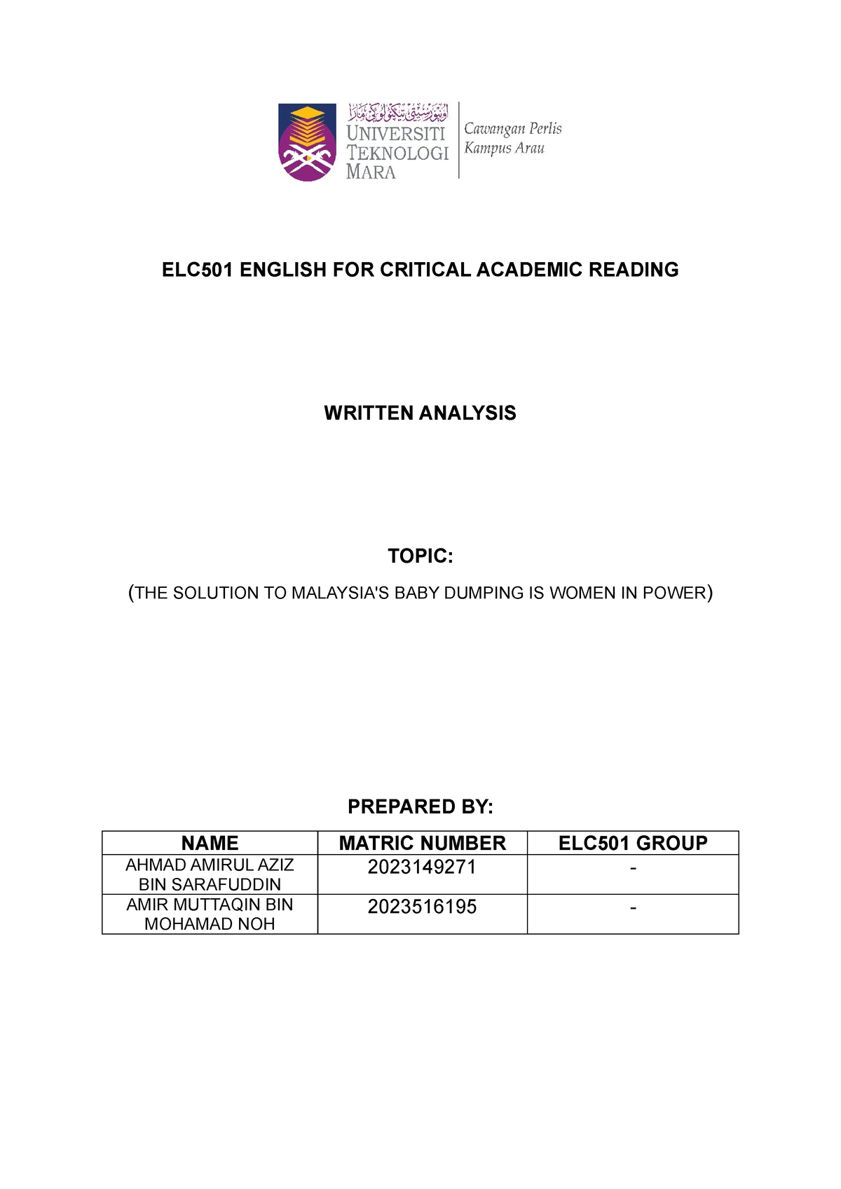 ELC 501 ART Analysis - Have A Look And You Will Understand. - ELC501 ...