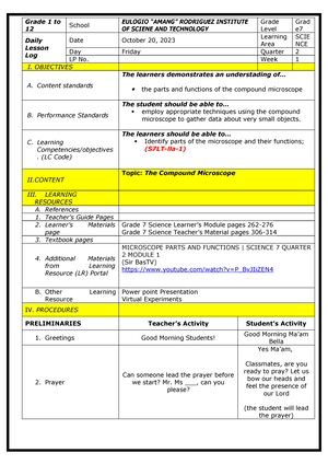 Daily lesson log 2023-2024 - SCHOOL Antonio A. Maceda Integrated School ...