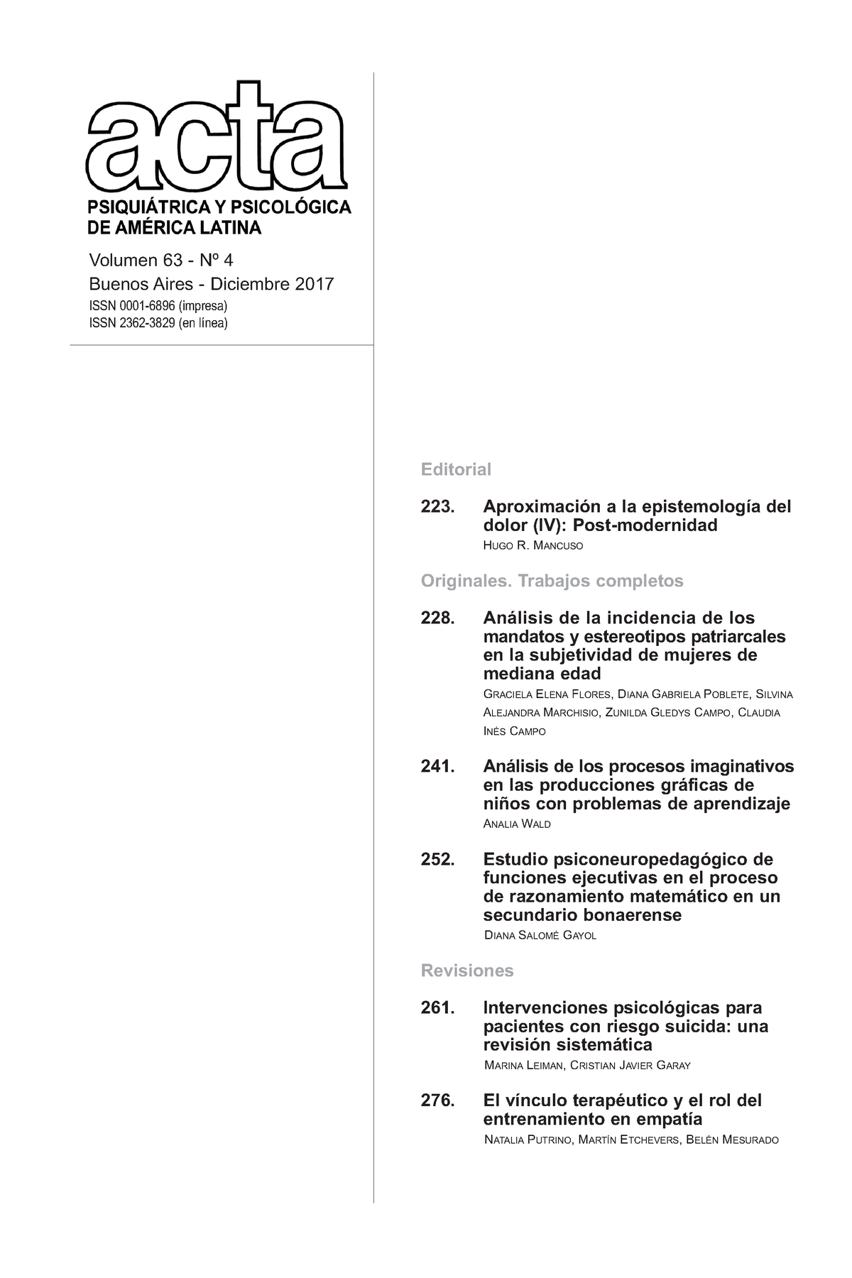 Acta Psiquiatr Psicol - Documento Que Debe Confeccionar El Profesional ...