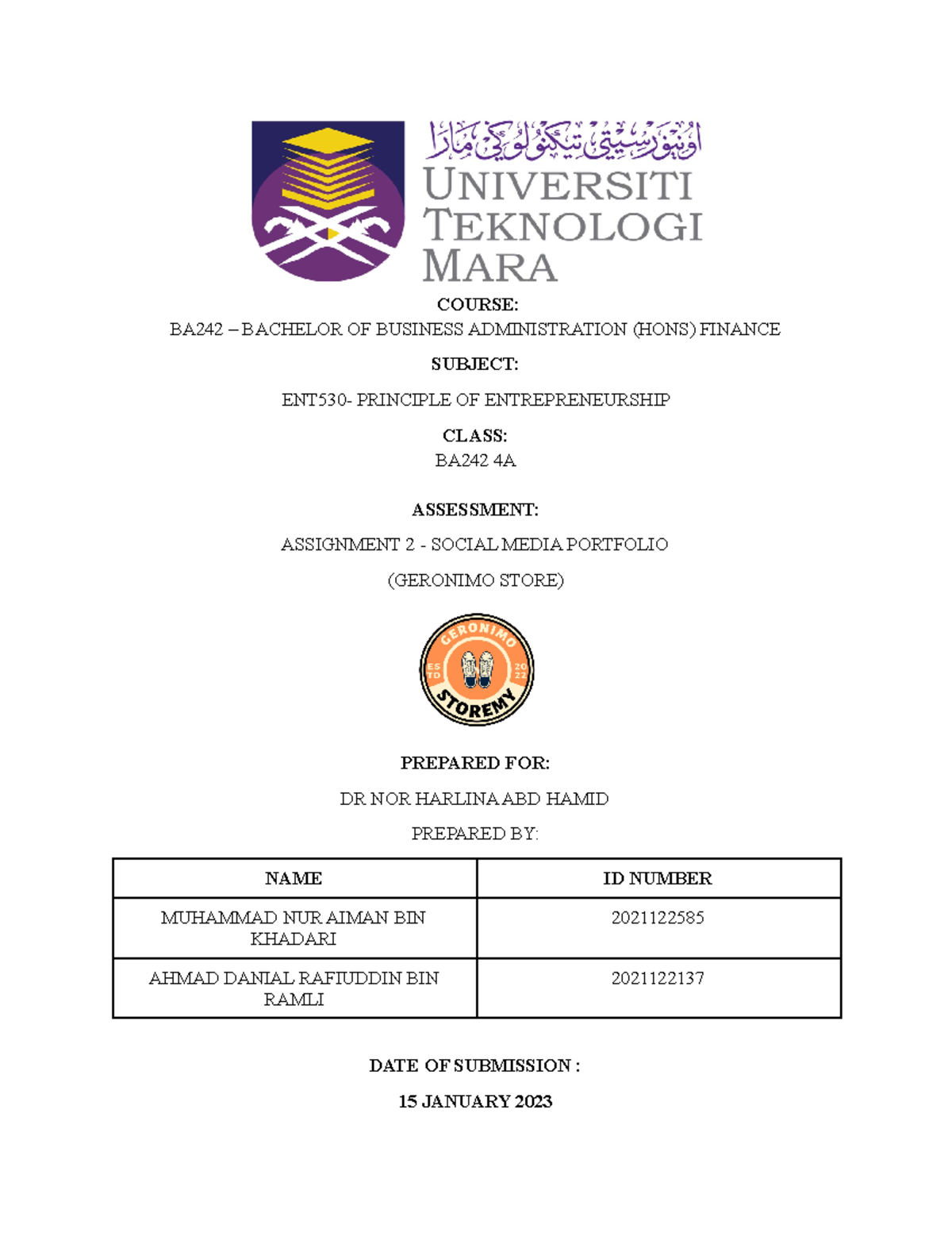 Assignment 2 ENT530 Social Media Portfolio Ahmad Danial Rafiuddin BIN ...