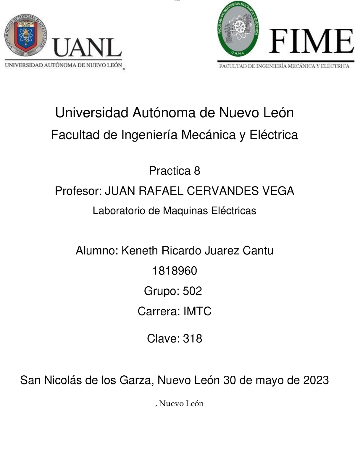 Practica 8 LAB ME 1818960 - Vibraciones Mecánicas Y Laboratorio ...