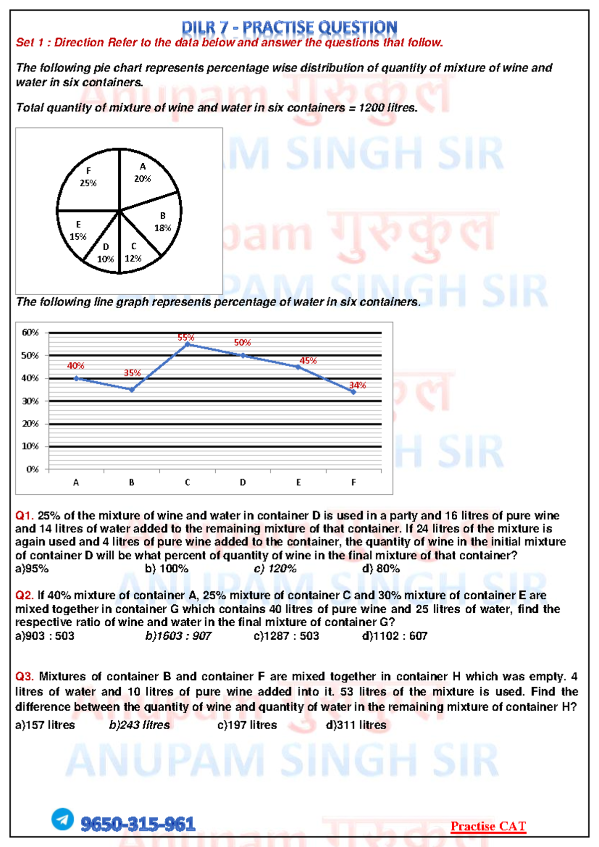 Di Lr 7 Revison - Set 1 : Direction Refer to the data below and answer ...