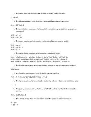 Differential equations used in engineering - Differential equations are ...