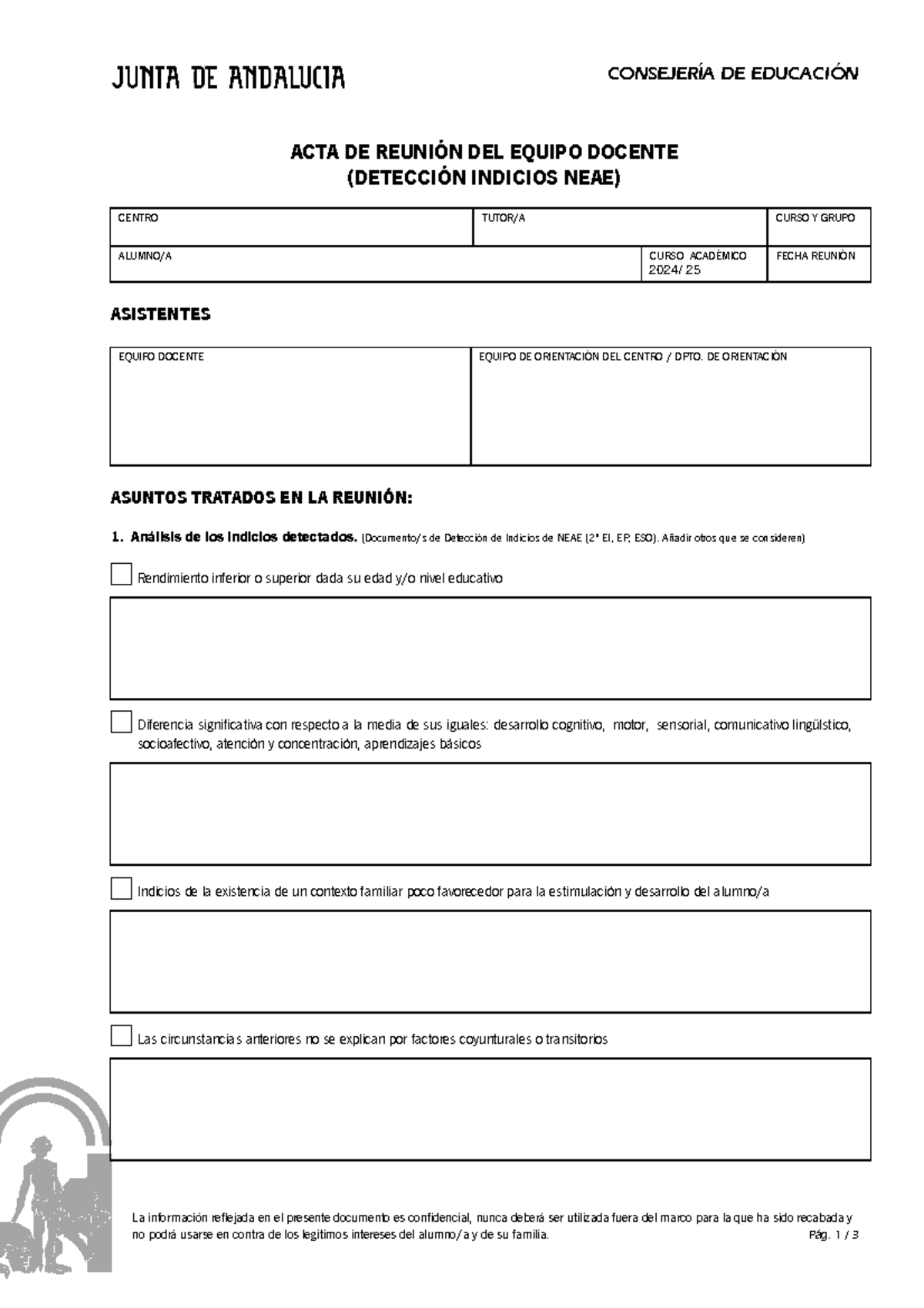 4 ACTA Reunion Equipo Docente ( Deteccion Indicios NEAE) Rellenable 