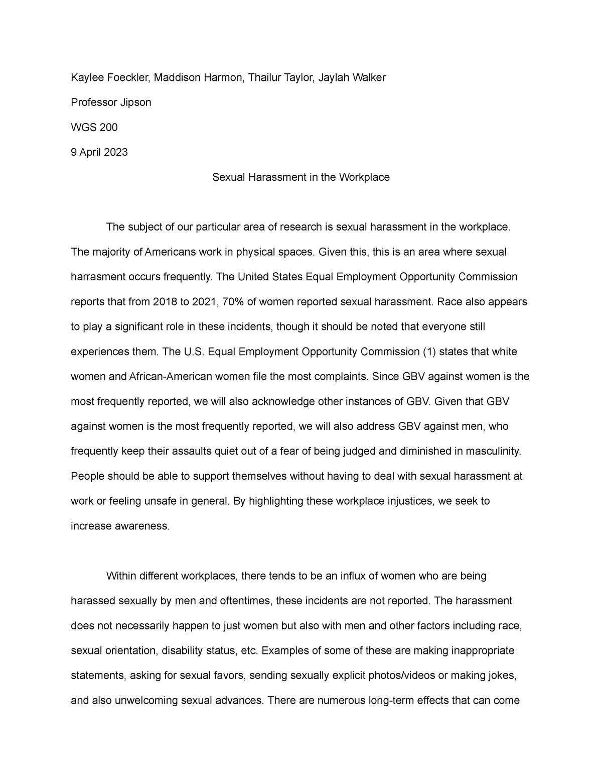 introduction of gbv essay