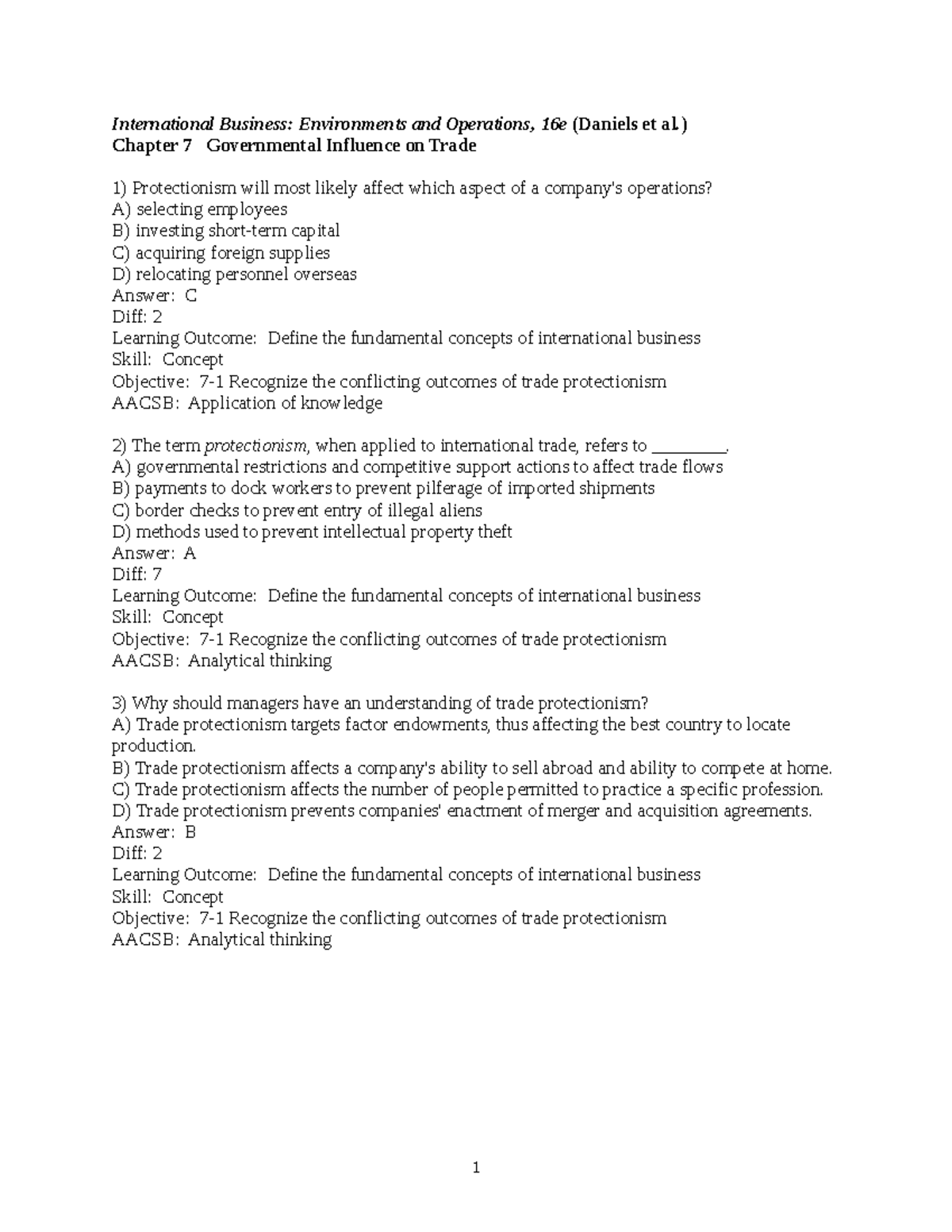 International business chapter 7 16e - International Business ...