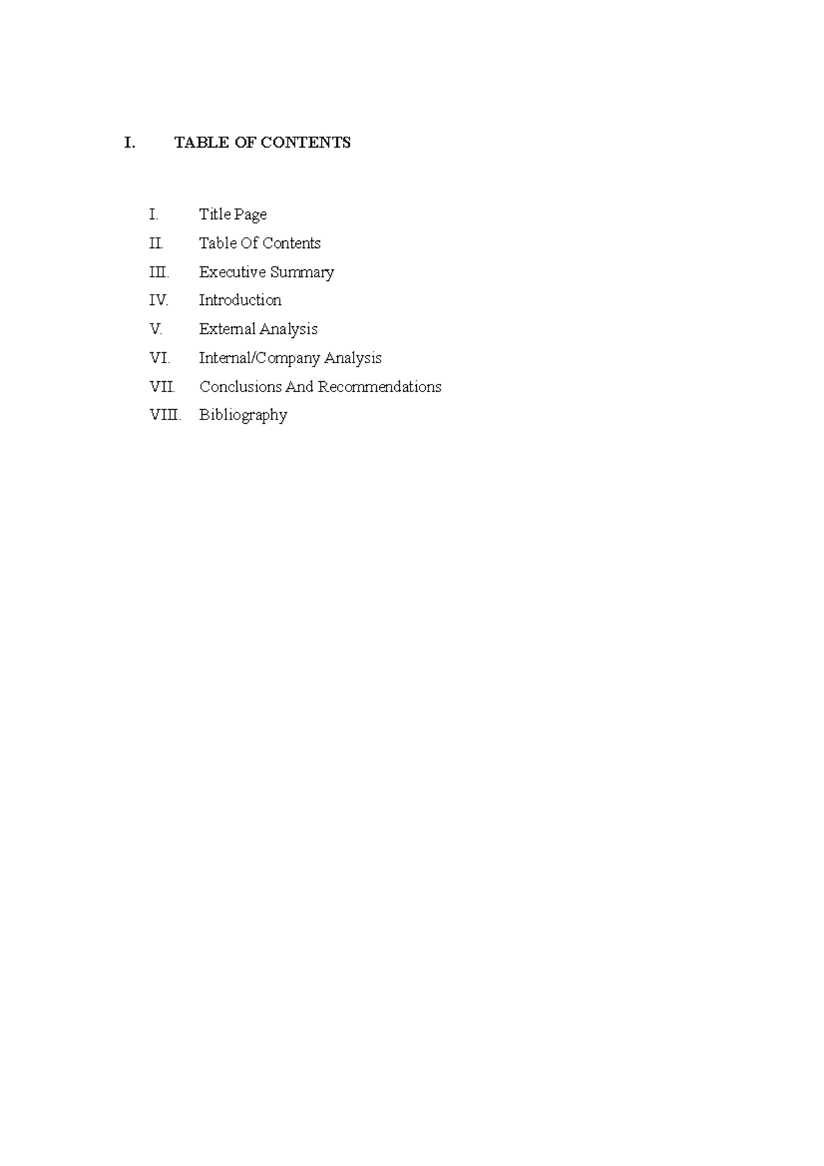 Strama Draft FOR Consultation - I. TABLE OF CONTENTS I. Title Page II ...