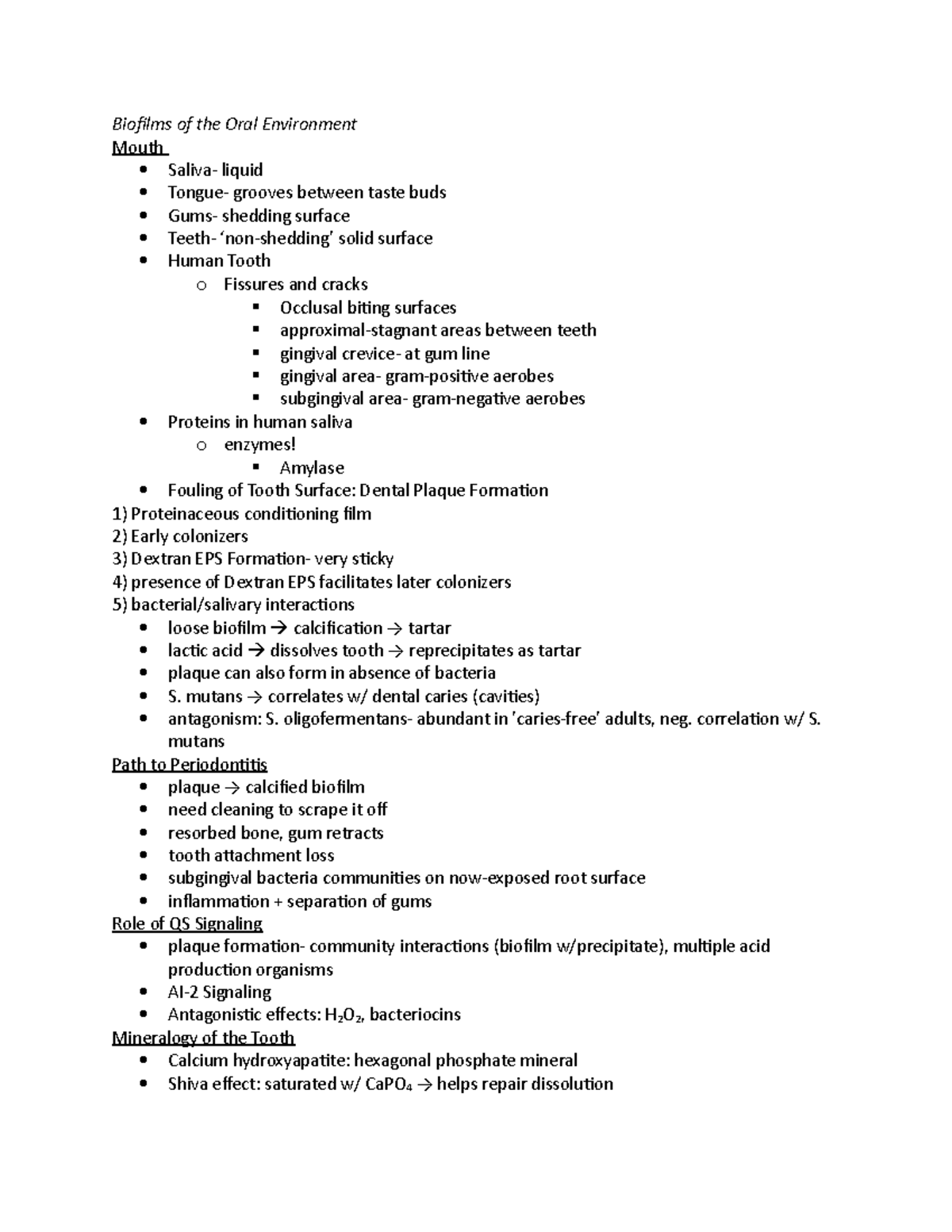 Biofilms of the Oral Environment - Biofilms of the Oral Environment ...