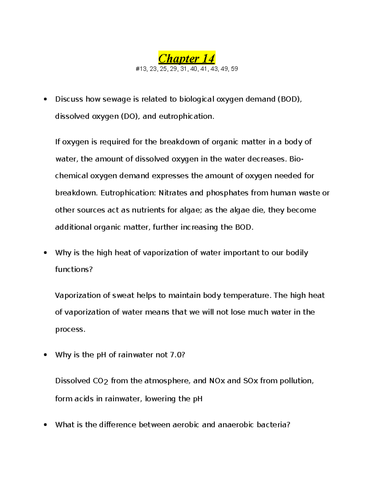 Chapter 14 and 17 - This course will explore chemistry principles and ...