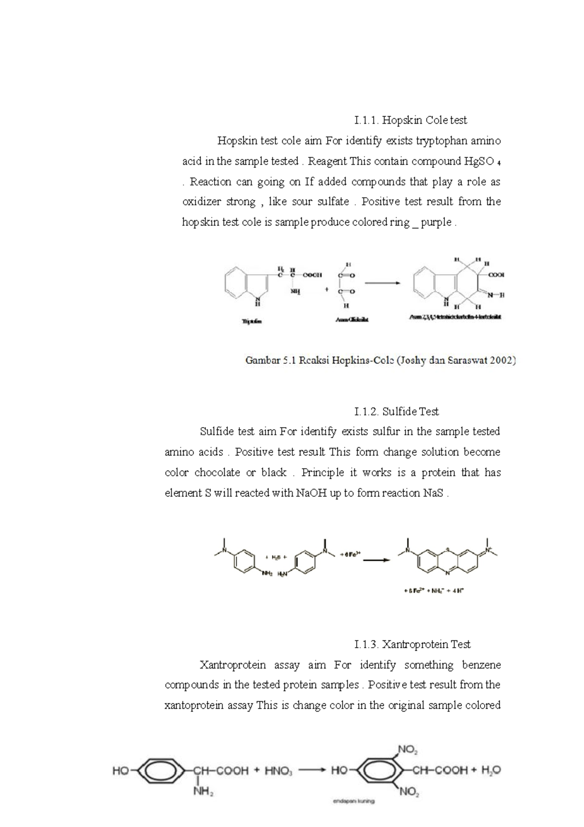 Acid Test Picrat - I.1. Hopskin Cole test Hopskin test cole aim For ...