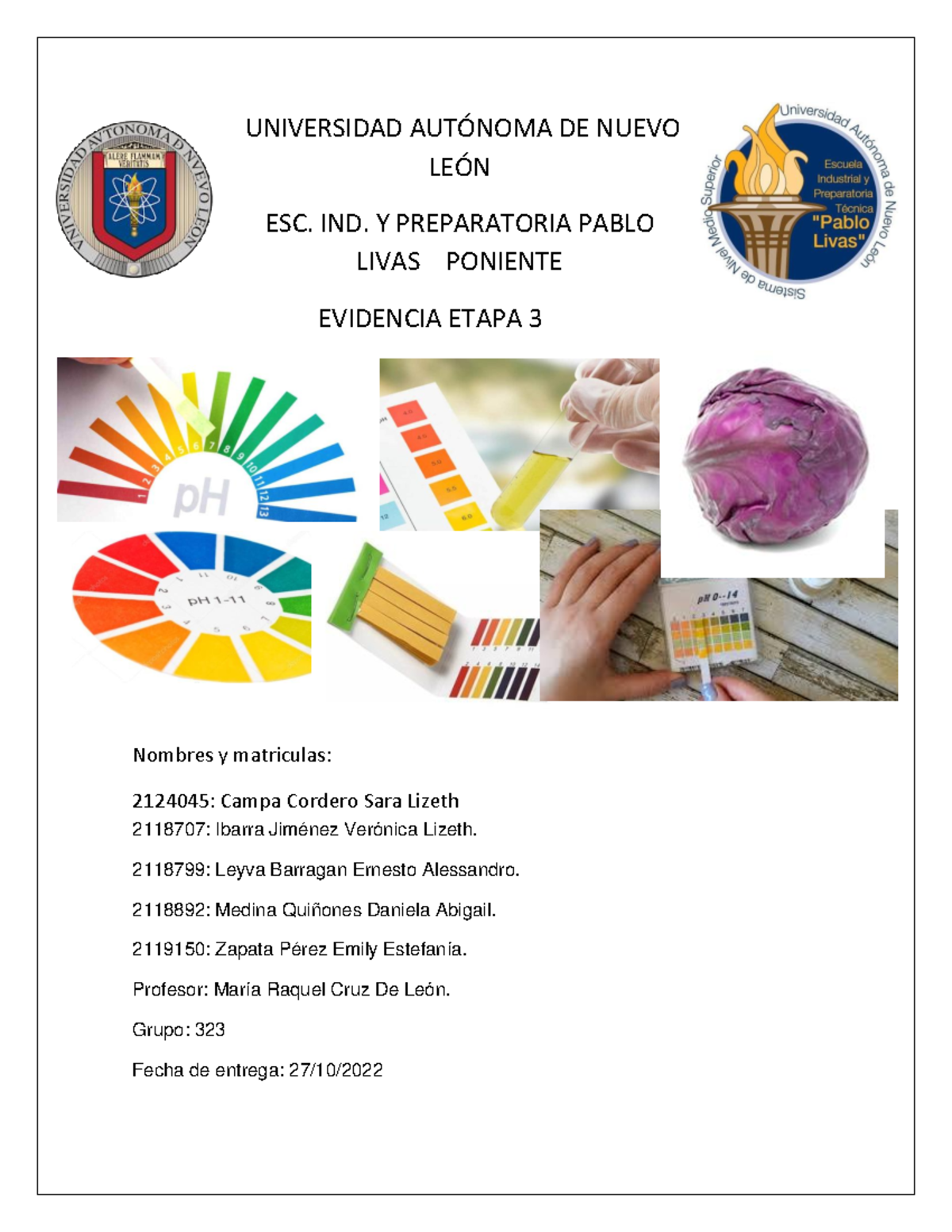 EV 3 FQE E1 - ....... - UNIVERSIDAD AUTÓNOMA DE NUEVO LEÓN ESC. IND. Y ...
