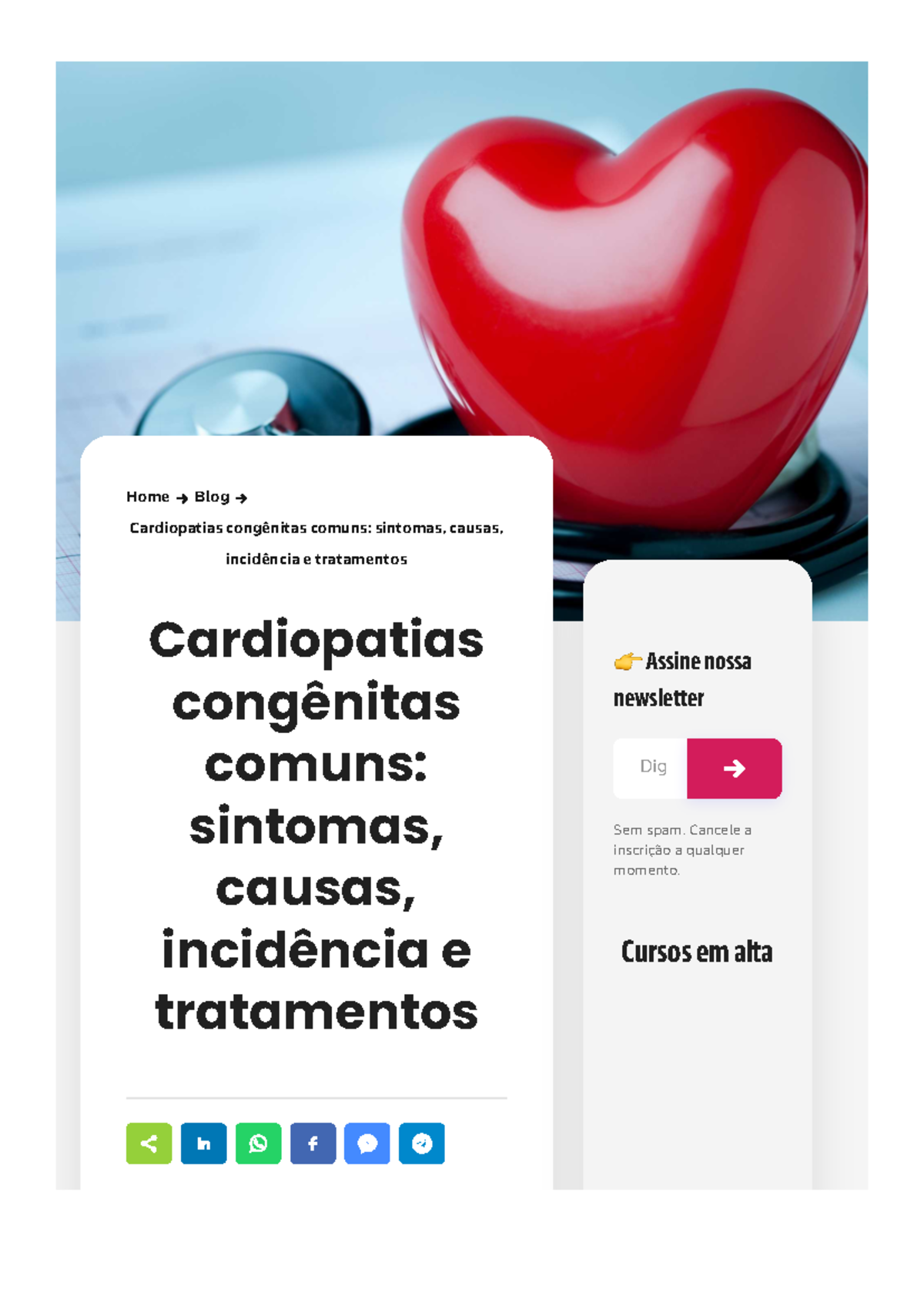 Cardiopatias congênitas comuns sintomas causas incidência e tratamentos Home Blog Studocu