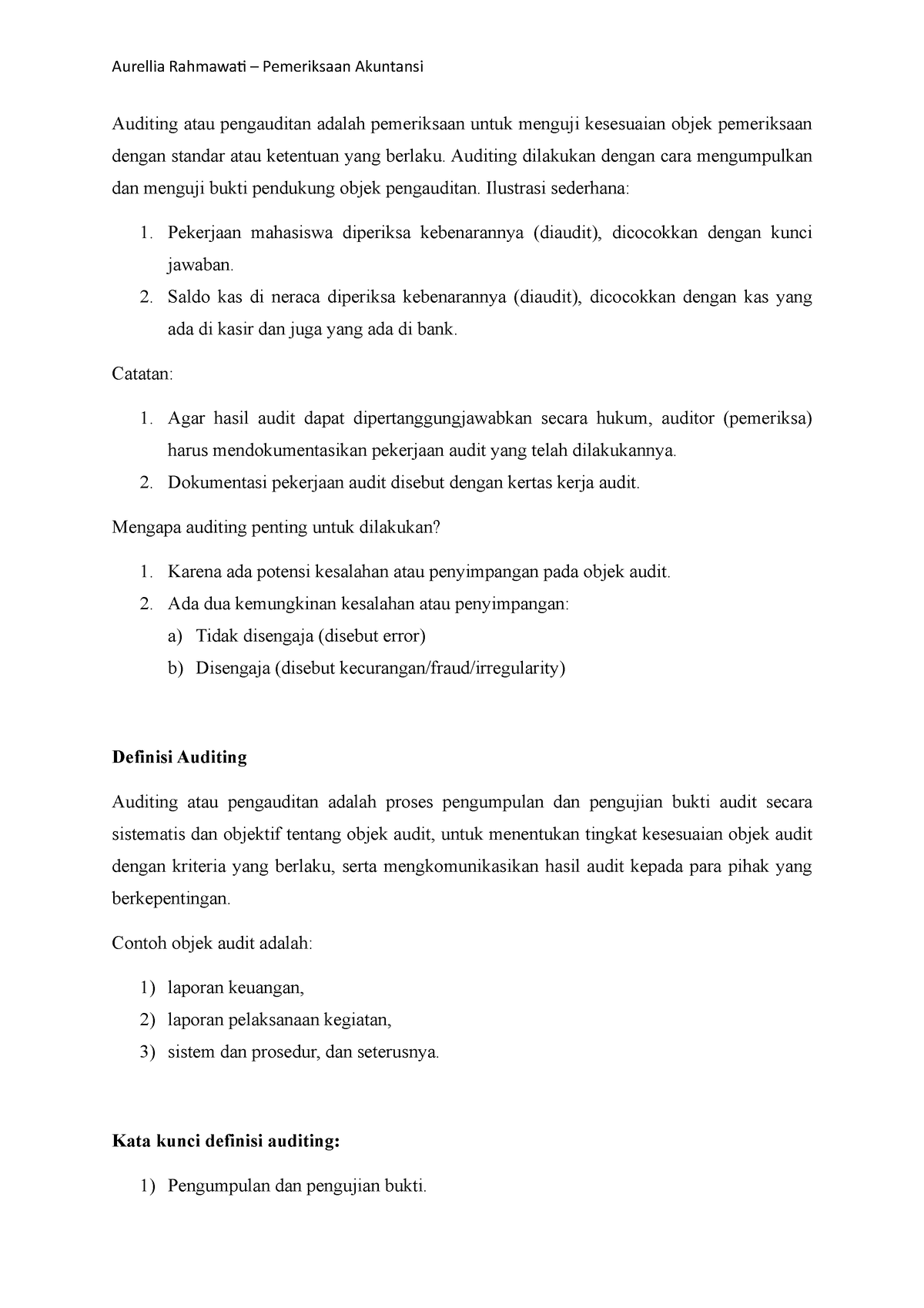 Pengantar Audit - Auditing Atau Pengauditan Adalah Pemeriksaan Untuk ...