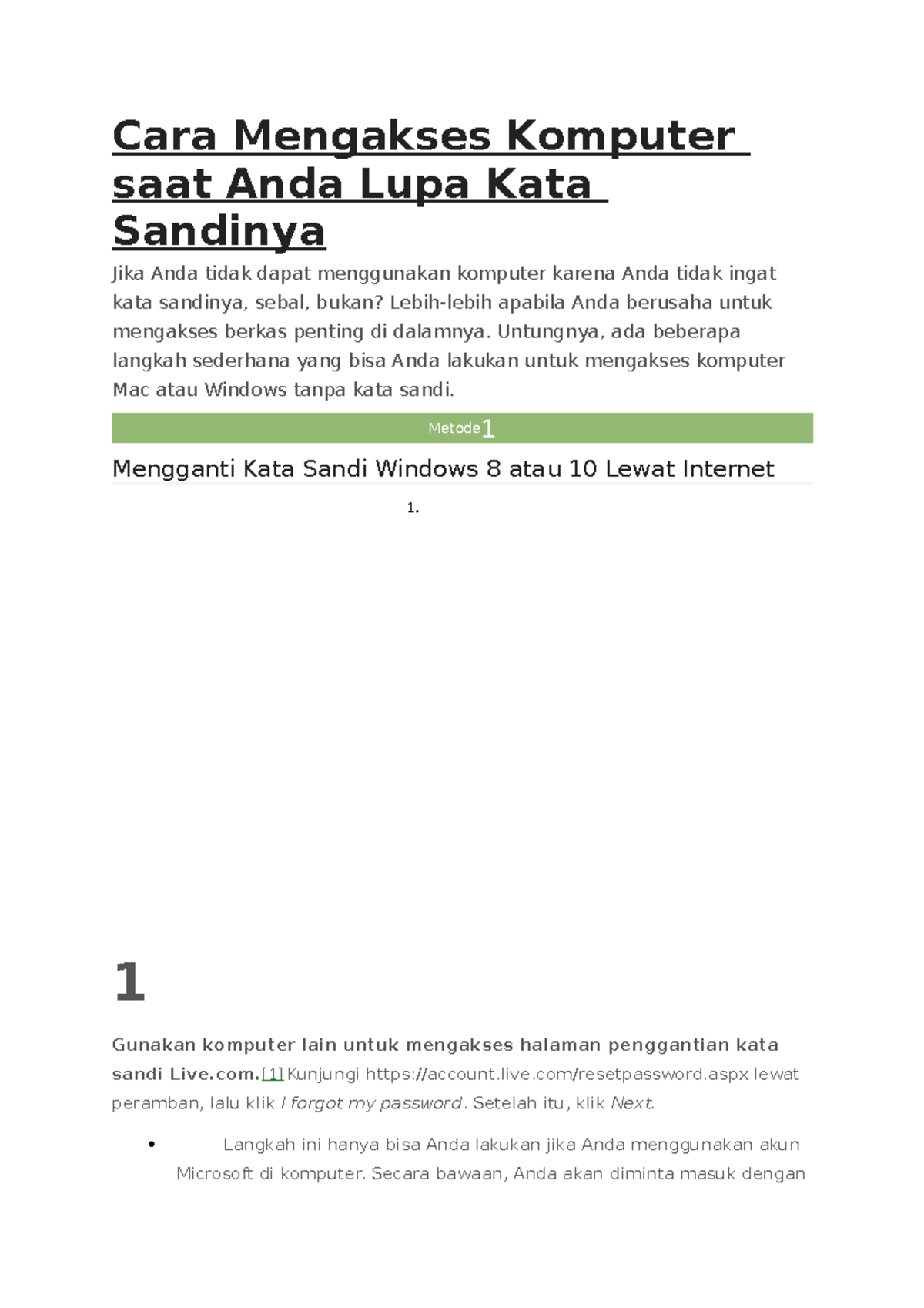 Cara Mengakses Komputer saat Anda Lupa Kata Sandinya - Cara Mengakses ...