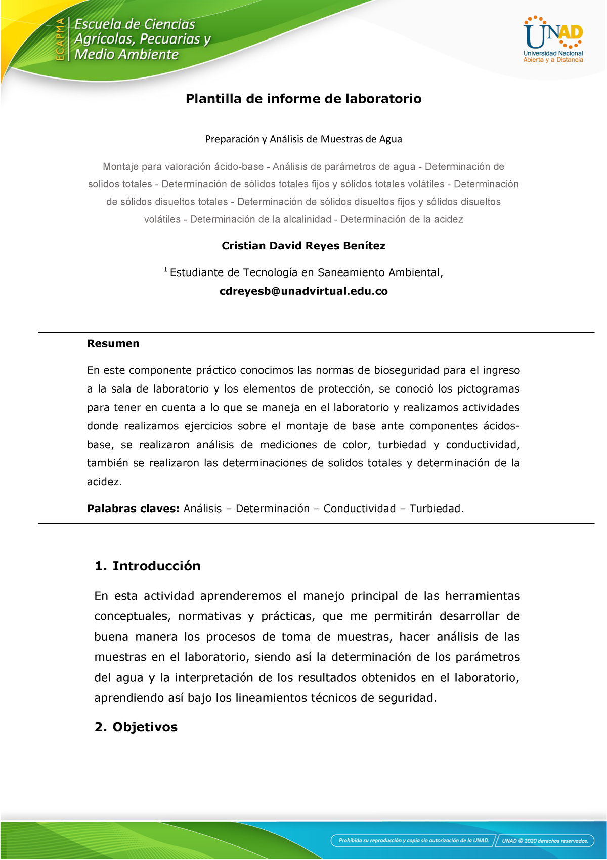 Plantilla De Informe De Laboratorio - Plantilla De Informe De ...